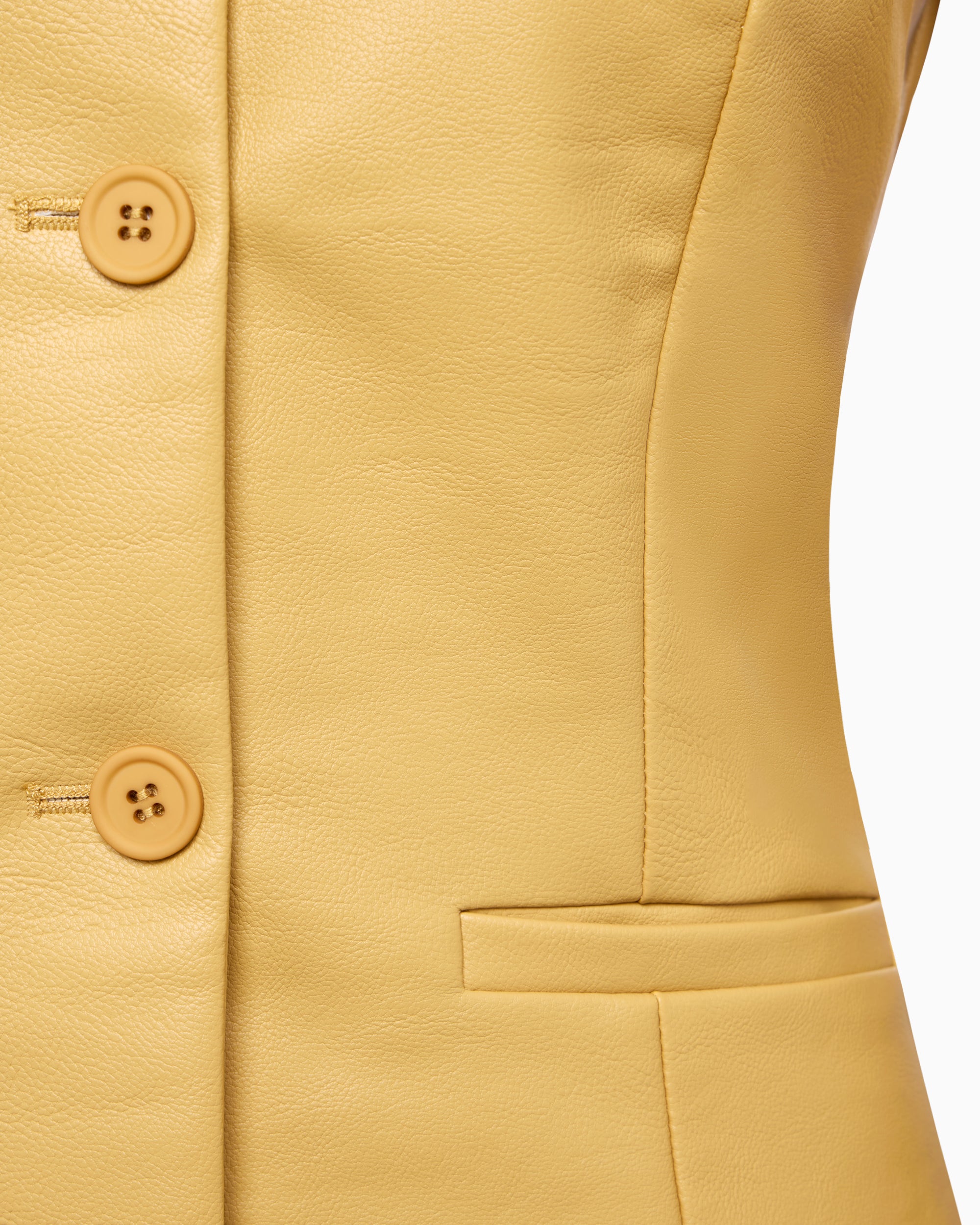 Faux Leather Fitted Blazer | Honey