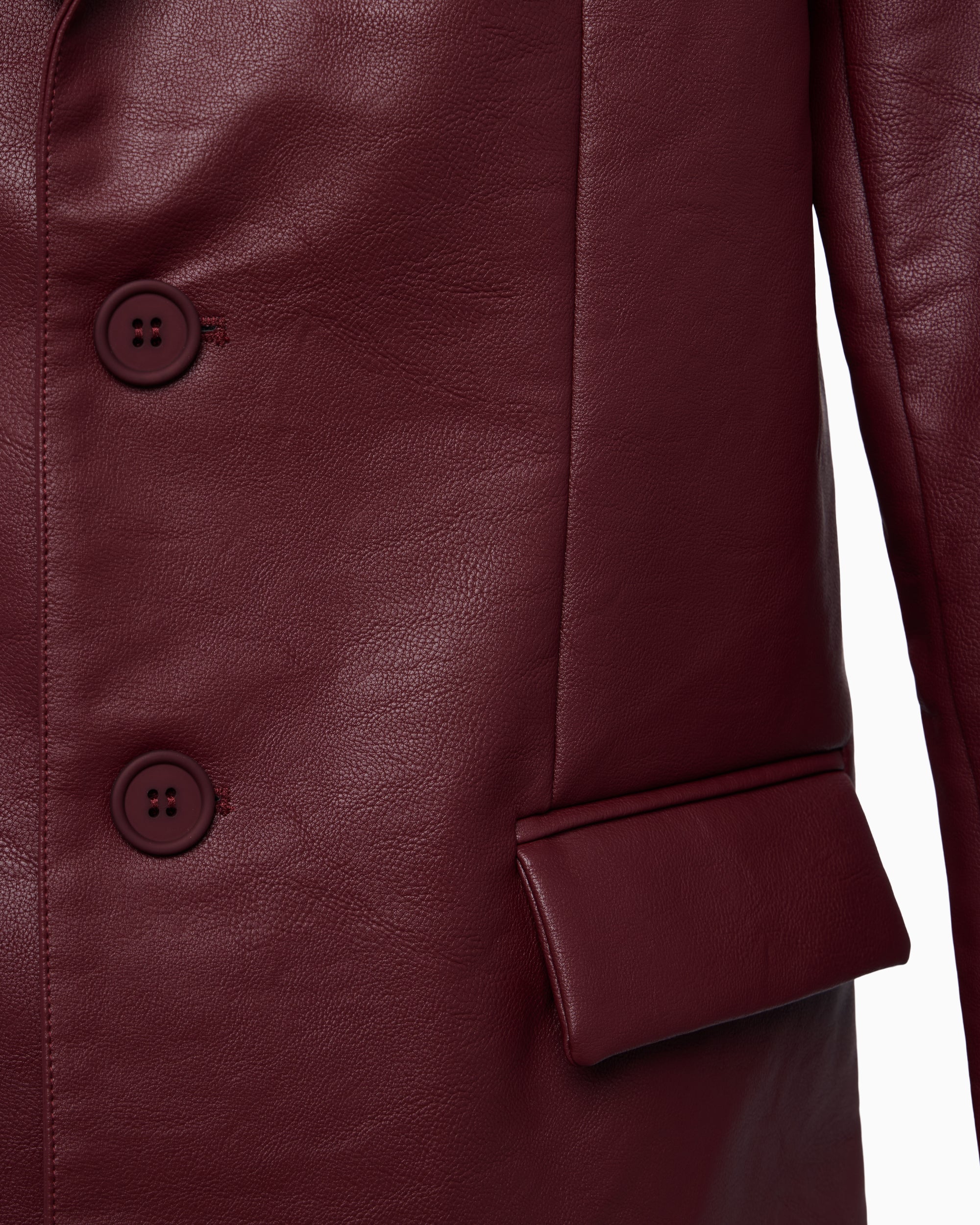 Faux Leather Oversized Blazer | Merlot