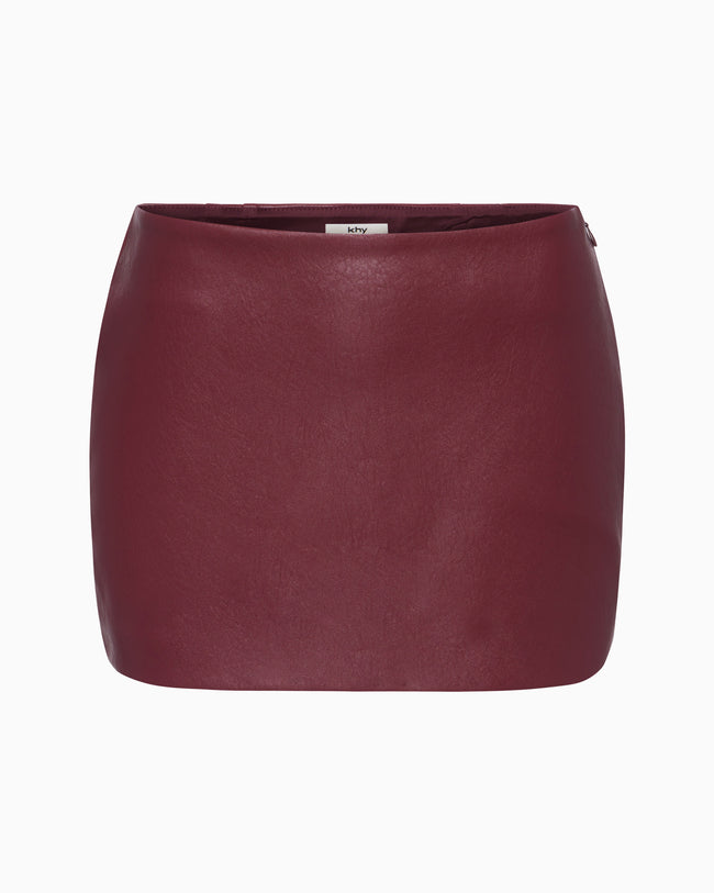 Faux Leather Micro Mini Skirt | Merlot