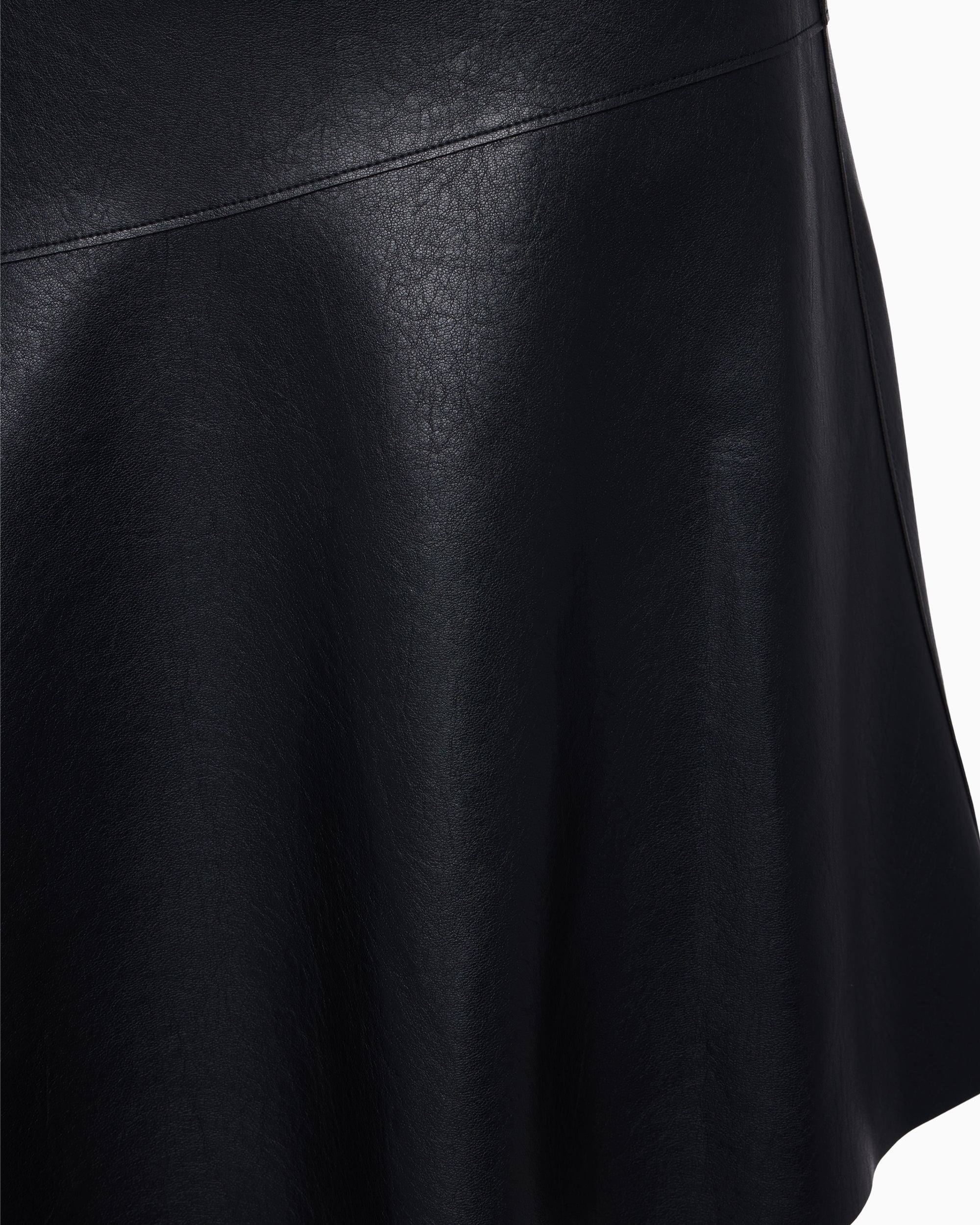 Faux Leather Asymmetrical Skirt | Black