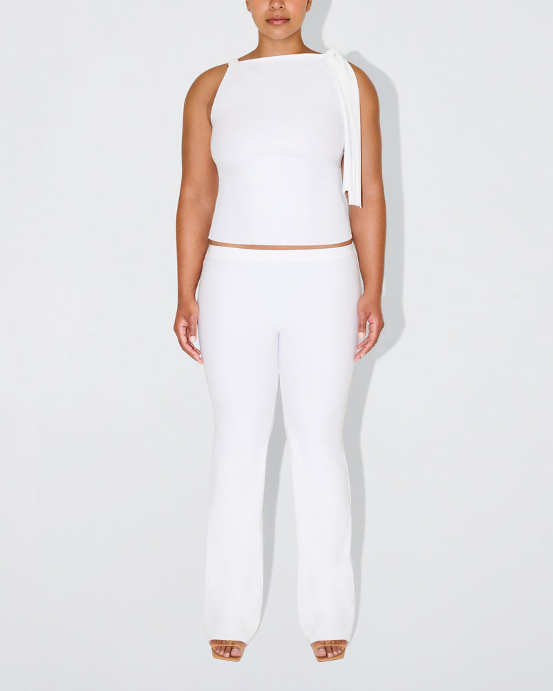 Sleek Stretch Knotted Top | Bright White