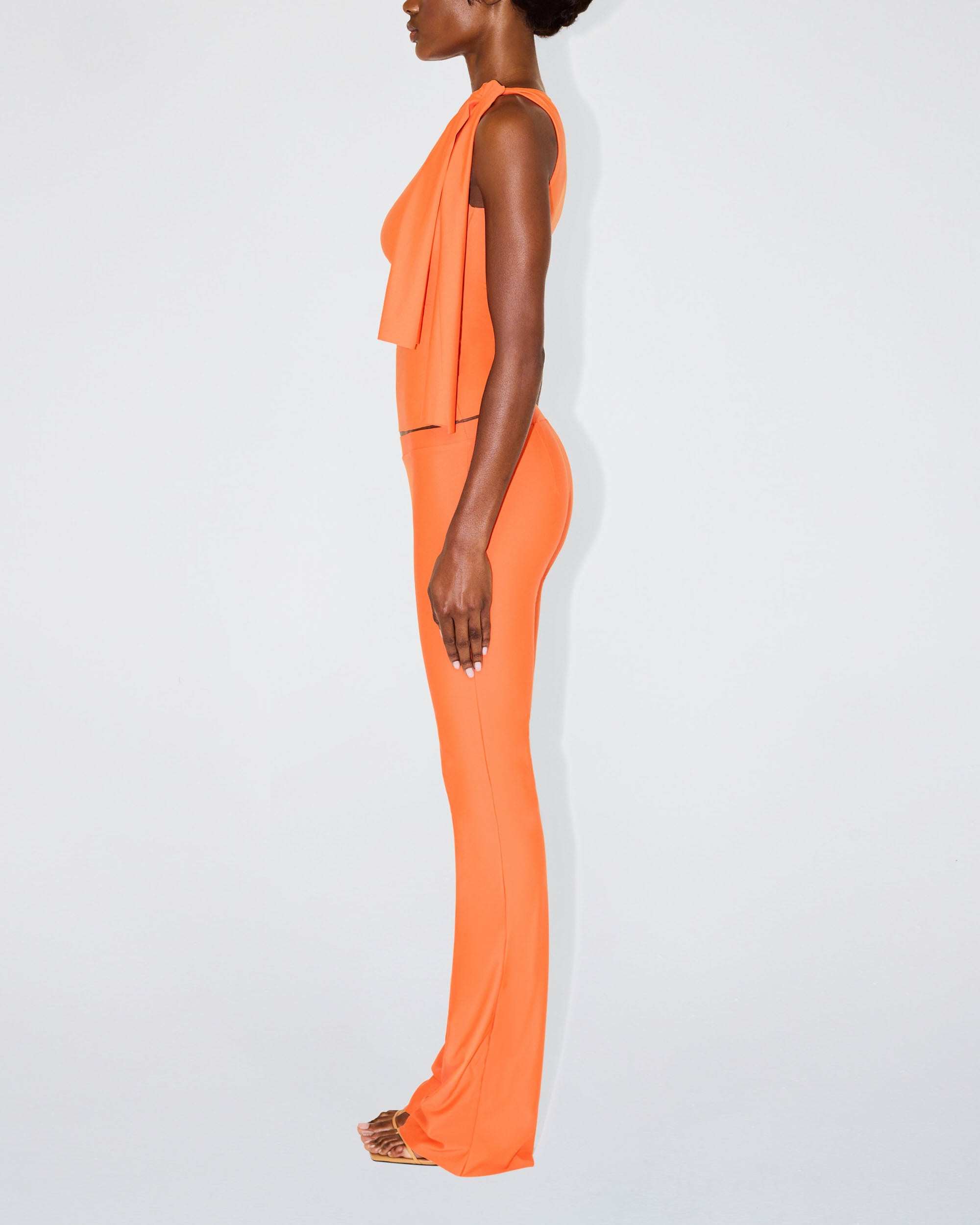 Sleek Stretch Knotted Top | Papaya