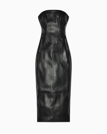Faux Leather Strapless Mini Dress – Khy