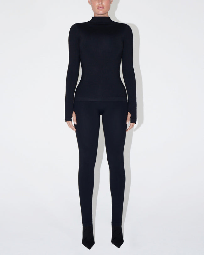 Seamless Mock Neck Long Sleeve