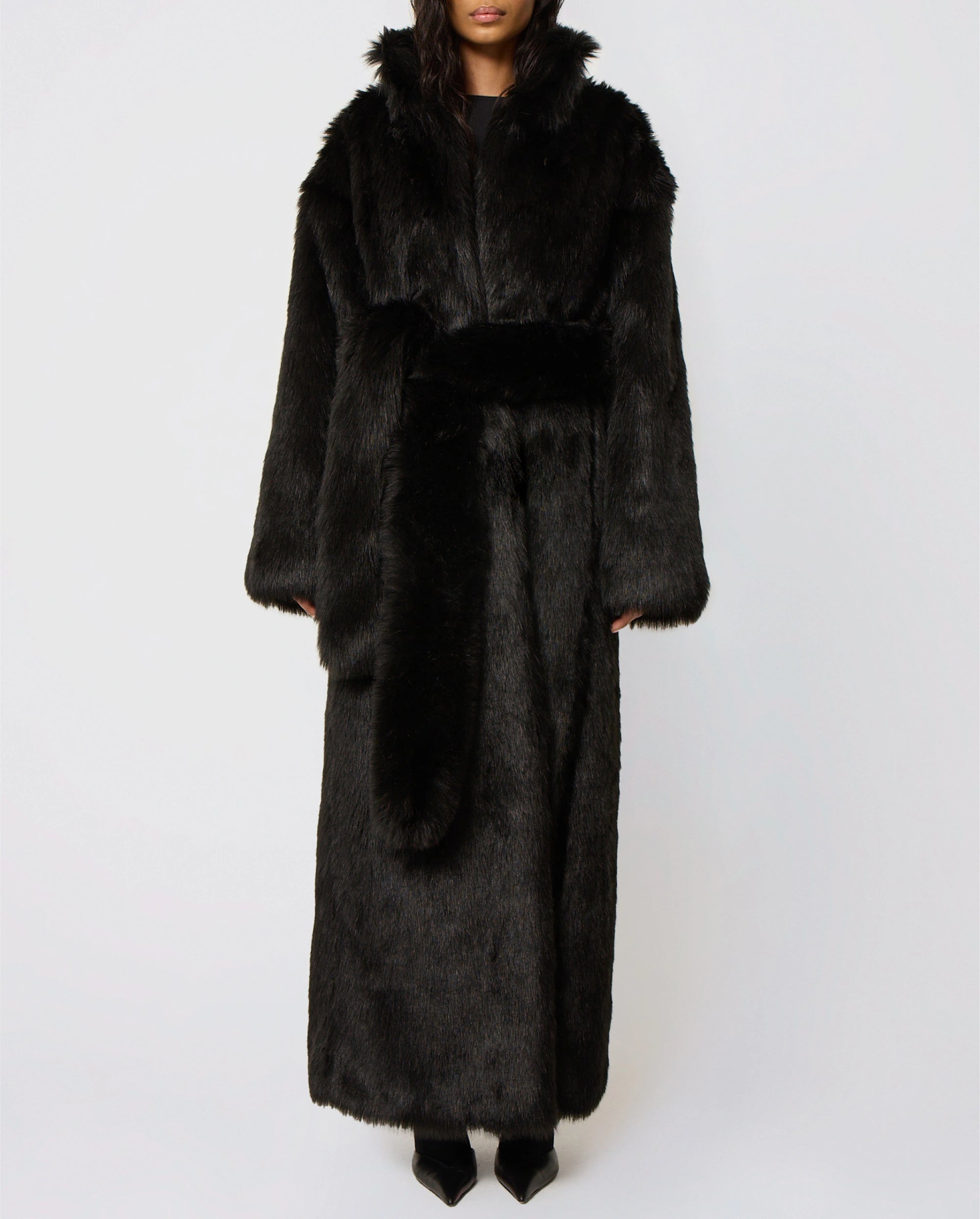 Faux Fur Coat | Black