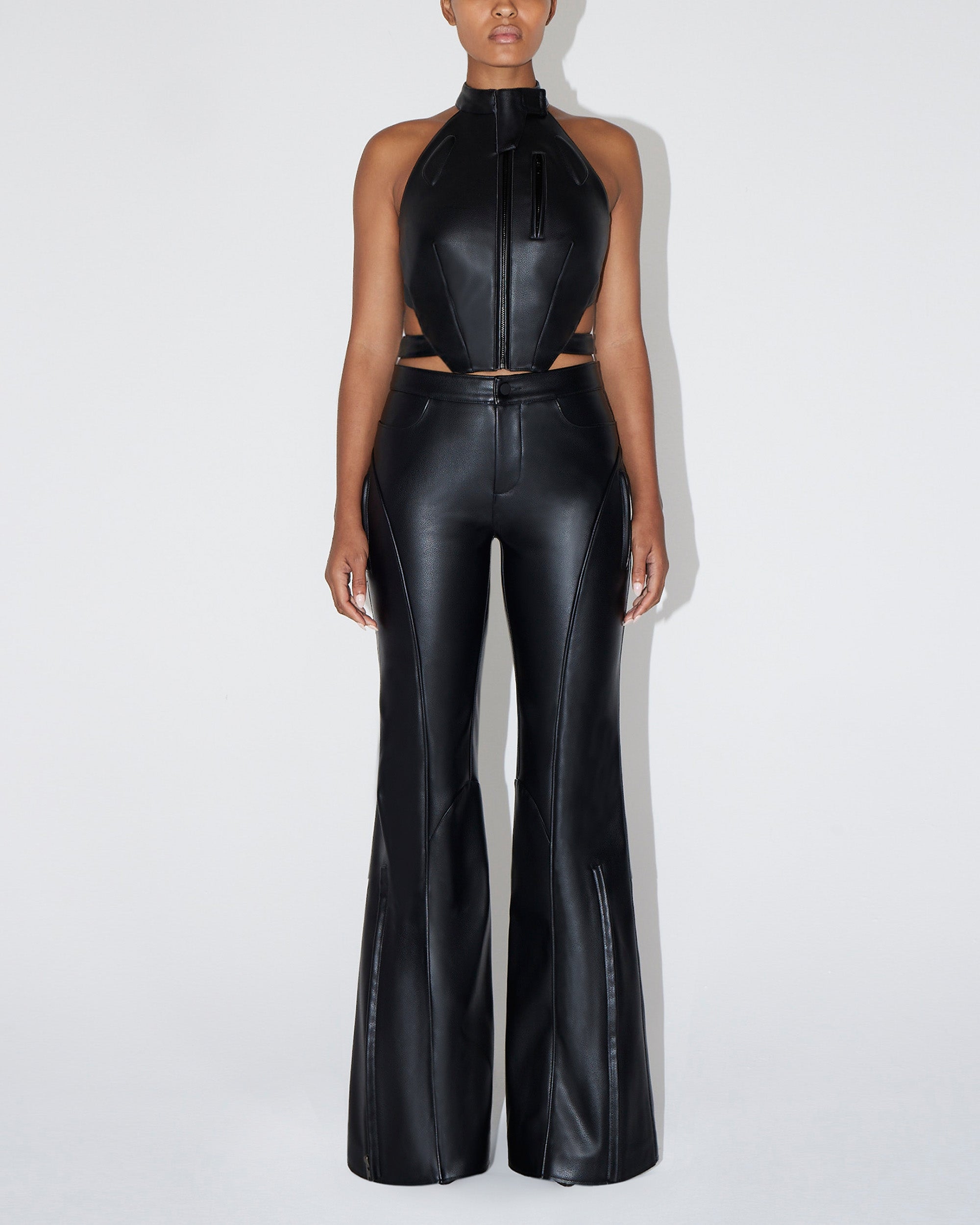 Faux Leather Open Back Top – Khy