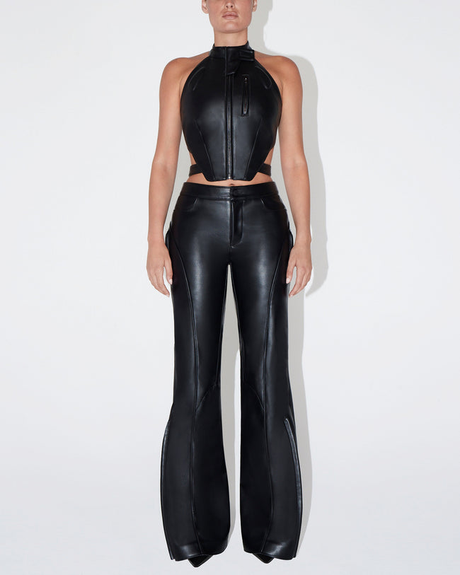 Faux Leather Pant | Black