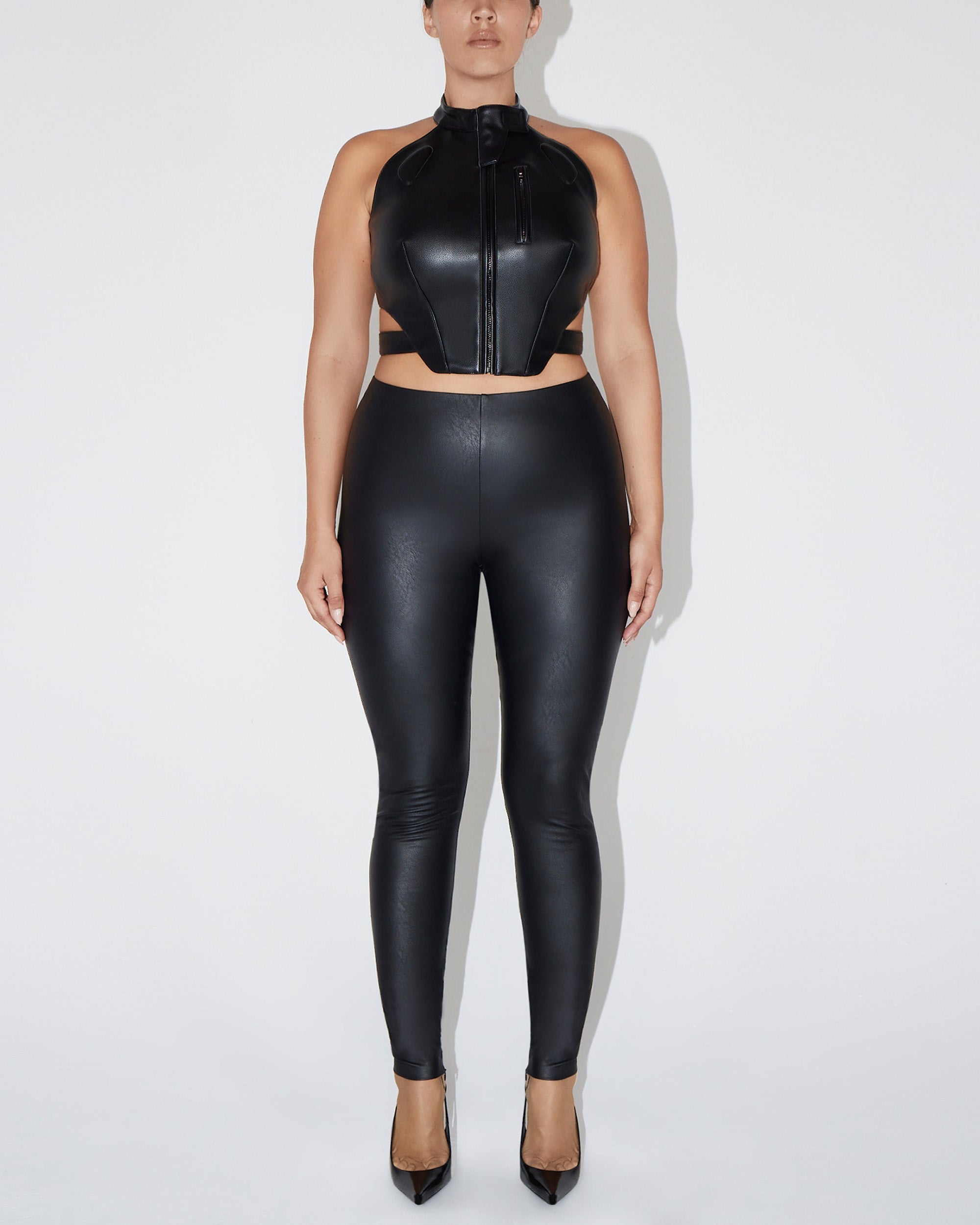 Faux Leather Legging | Black