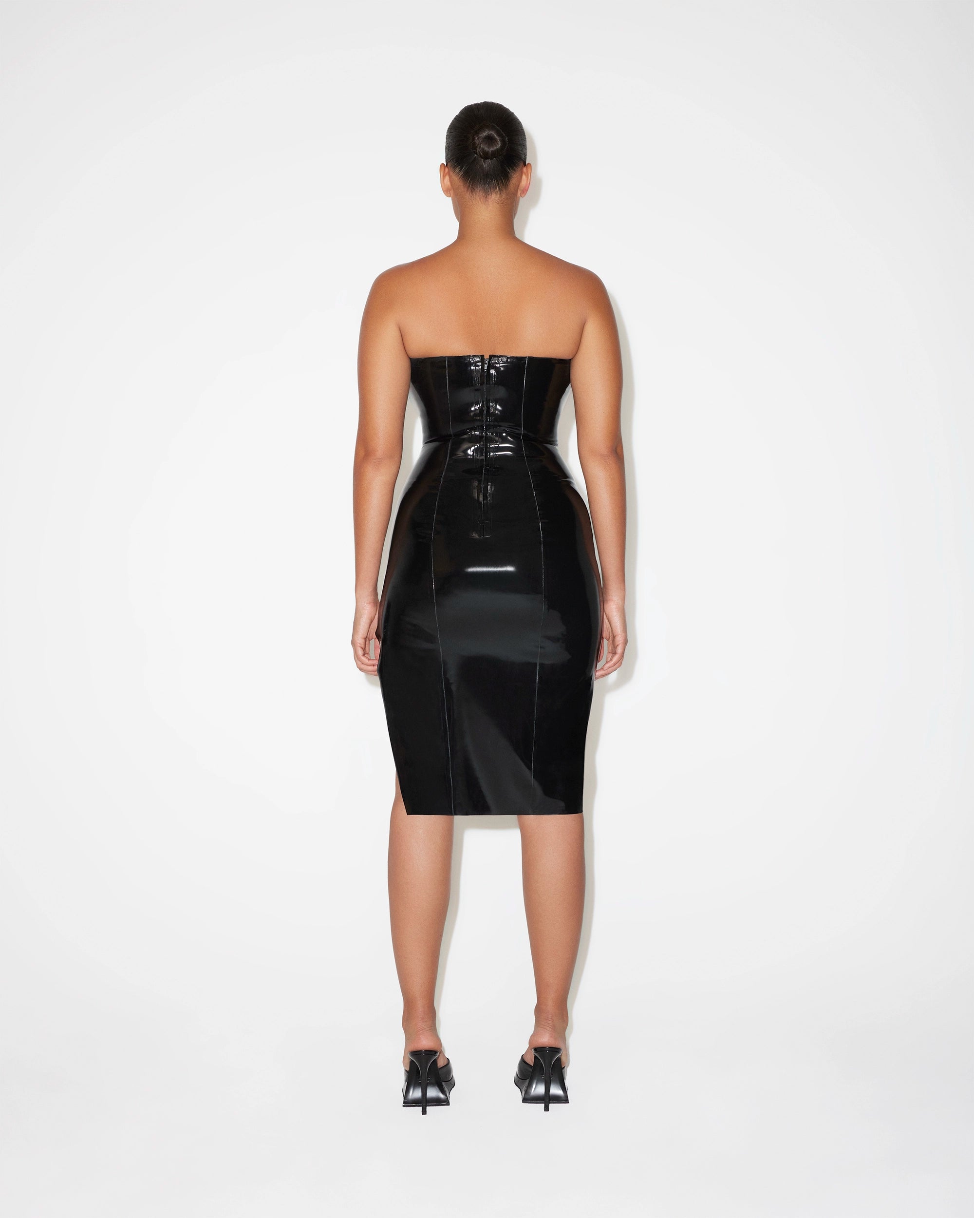 Latex Strapless Dress | Black