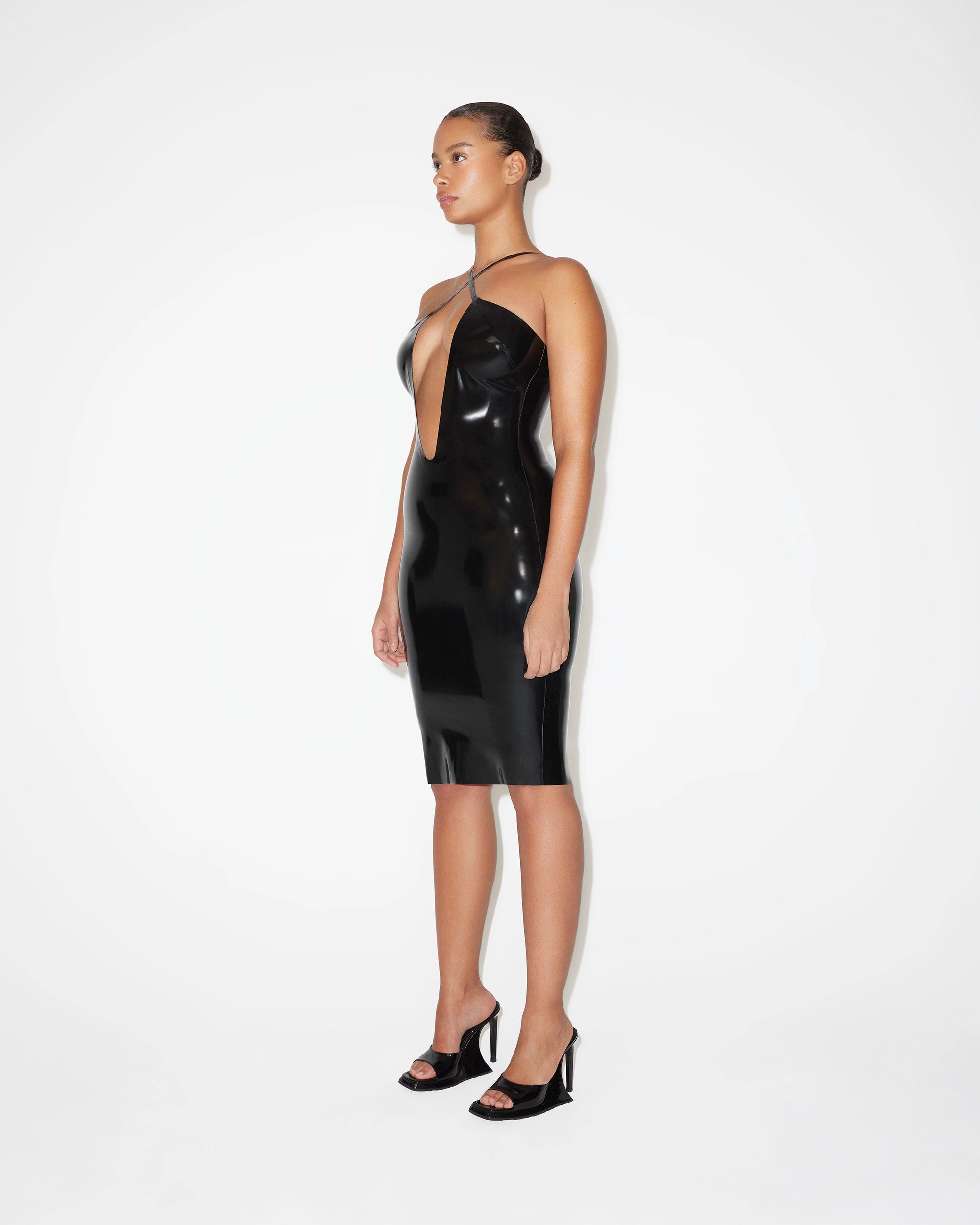 Latex Cutout Dress | Black