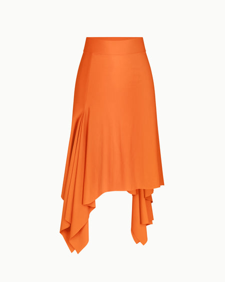 Sleek Stretch Asymmetrical Skirt | Papaya