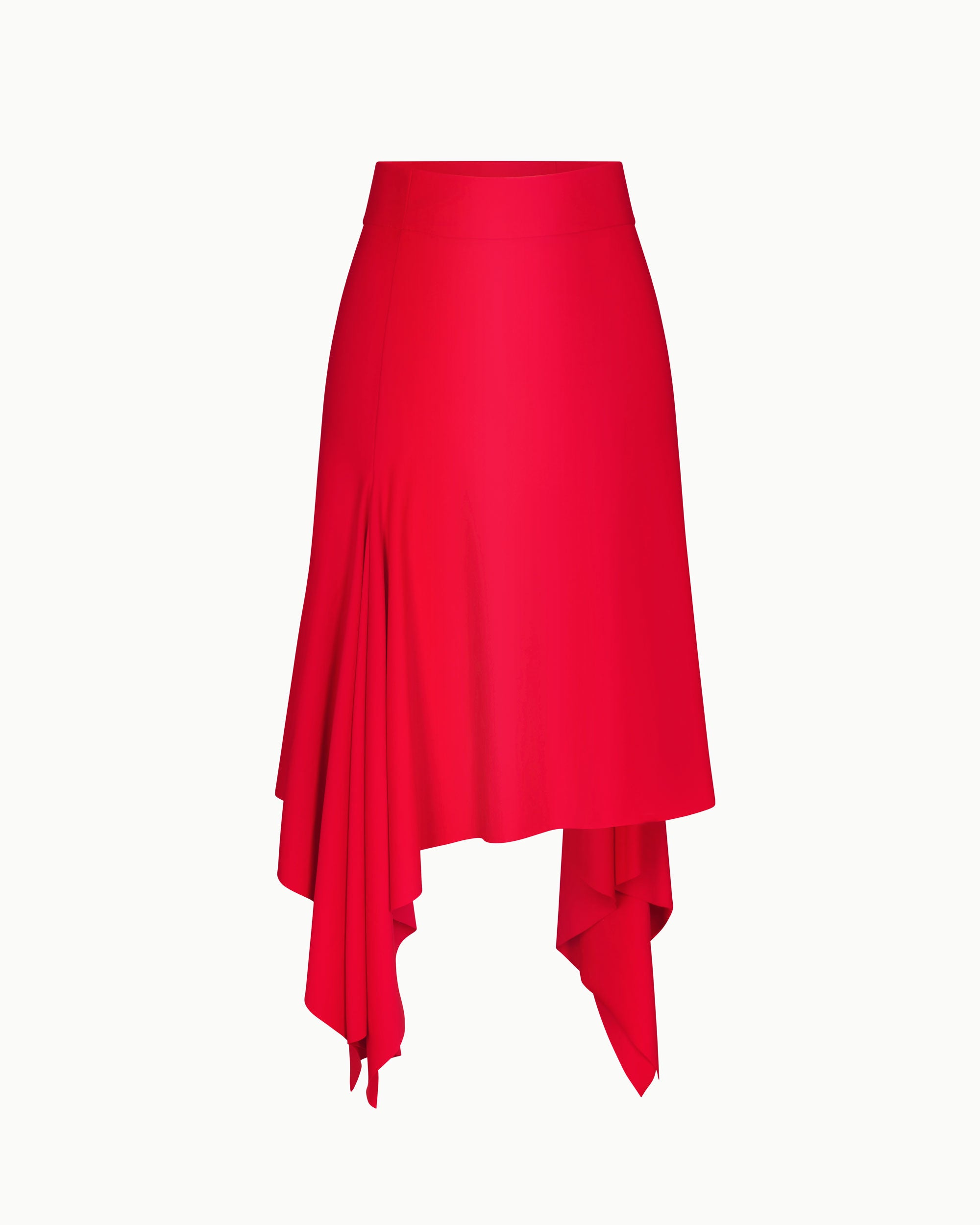 Asymmetrical red skirt best sale