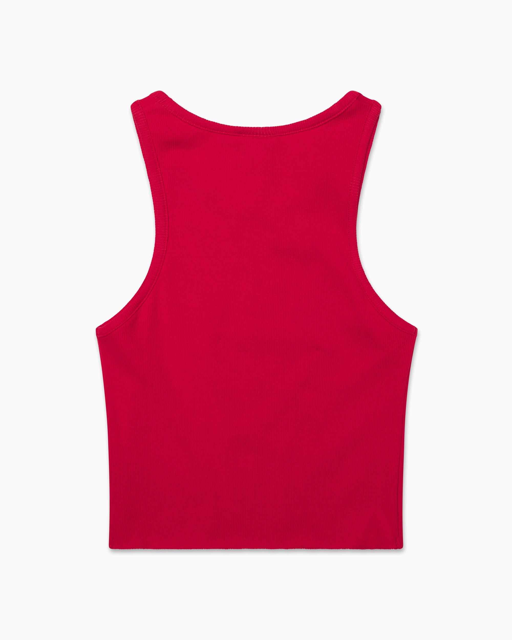 red cropped rib tank top