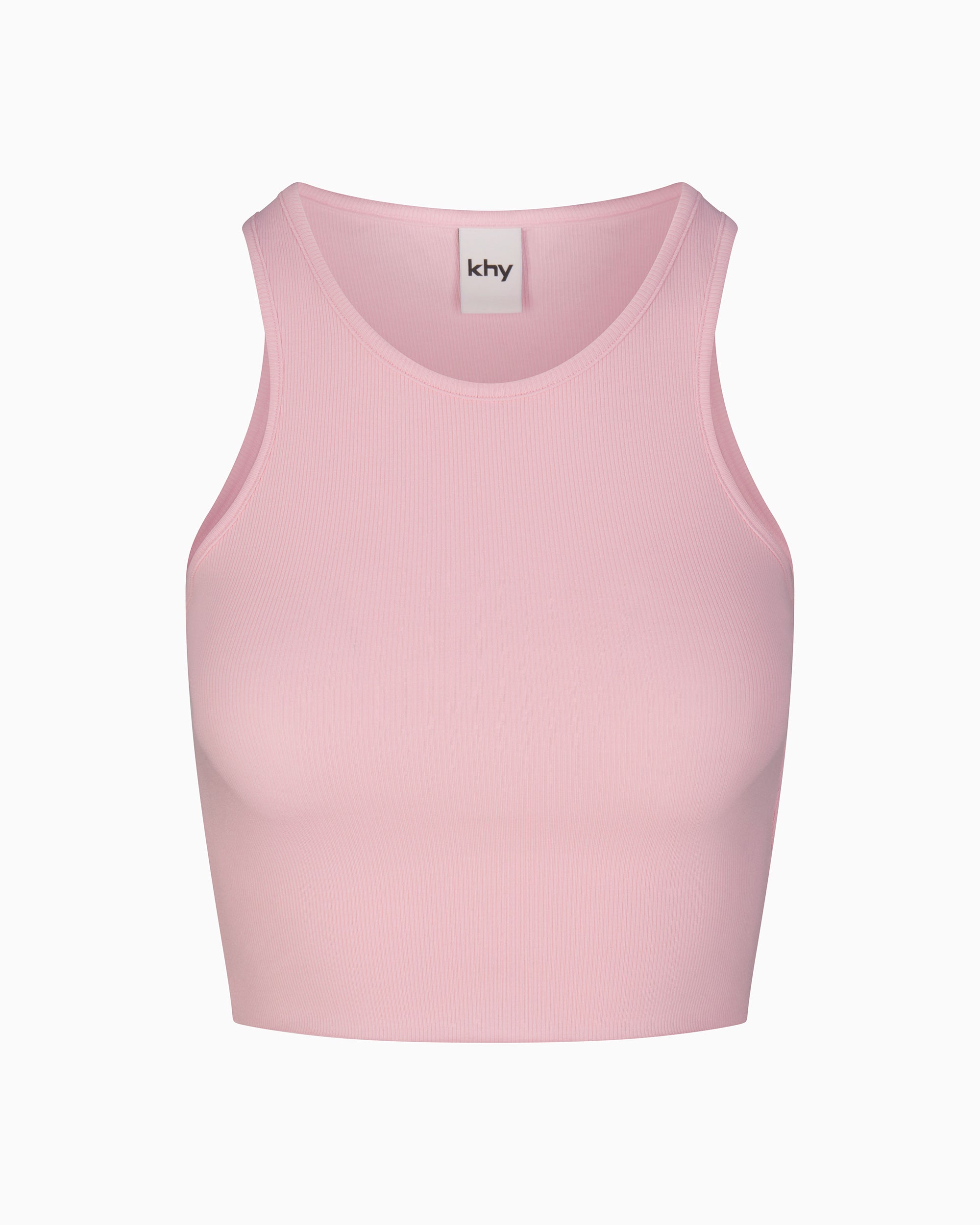 Cropped Raw Hem Rib Tank | Orchid Pink