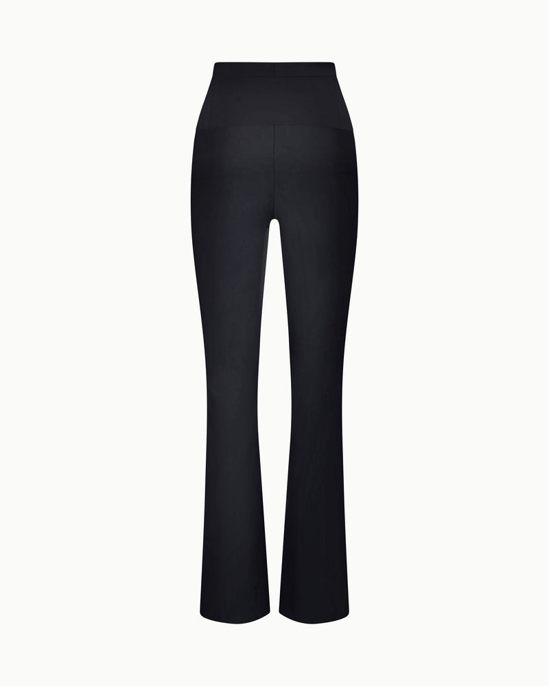 Sleek Stretch Cutout Foldover Pant | Black