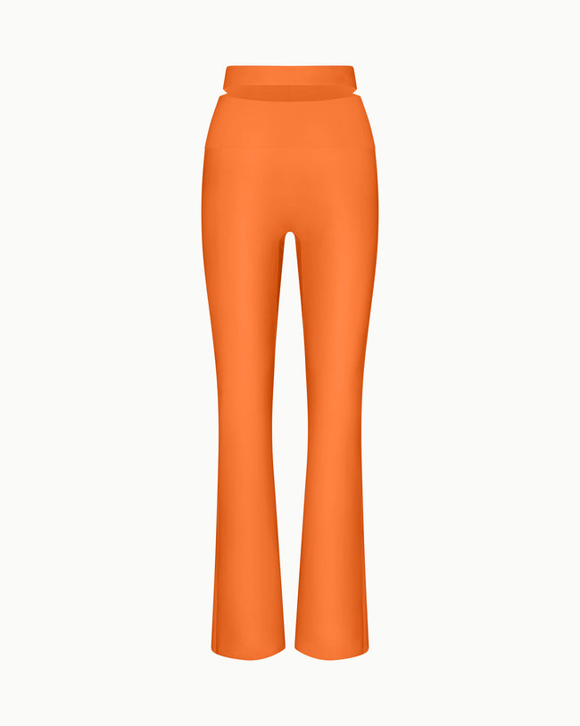 Sleek Stretch Cutout Foldover Pant | Papaya