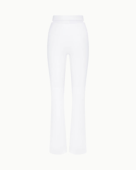 Sleek Stretch Cutout Foldover Pant | Bright White