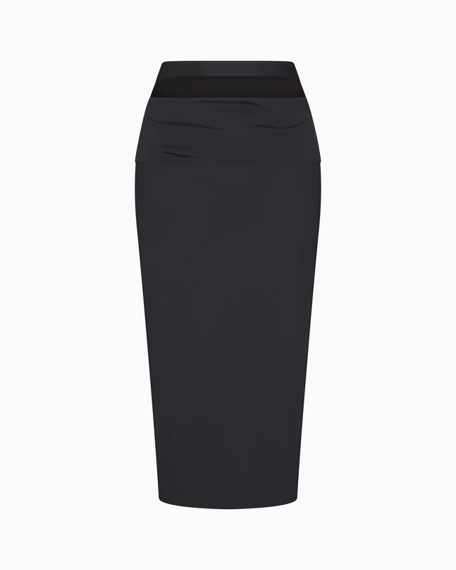 Sleek Stretch Cutout Skirt | Black