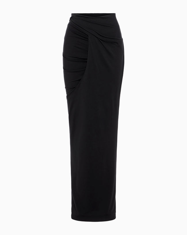 Draped Maxi Skirt | Black