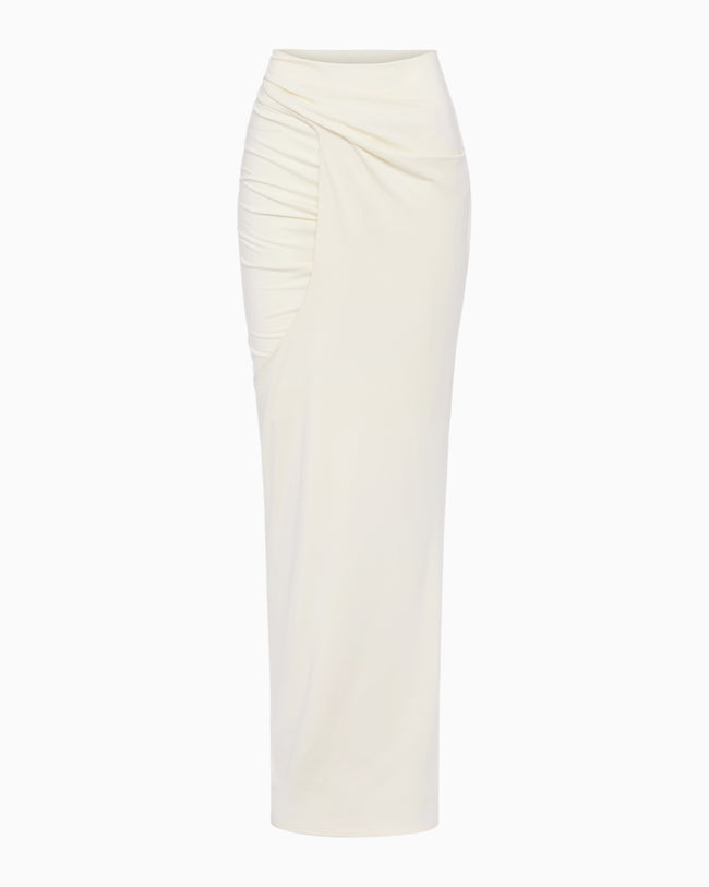 Draped Maxi Skirt | Warm White