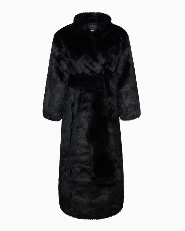 Faux Fur Coat | Black