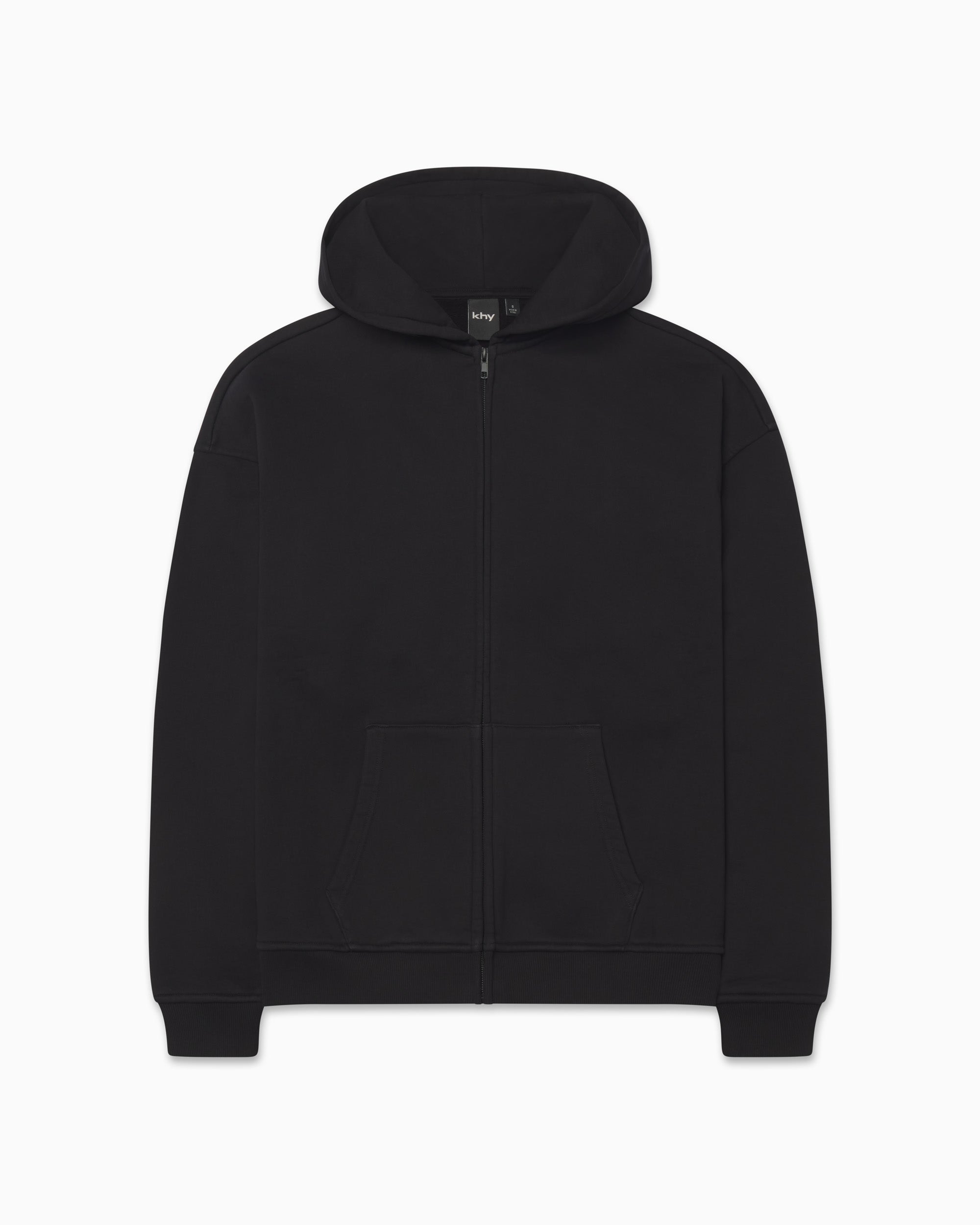 Fleece Oversized Zip Hoodie | Black