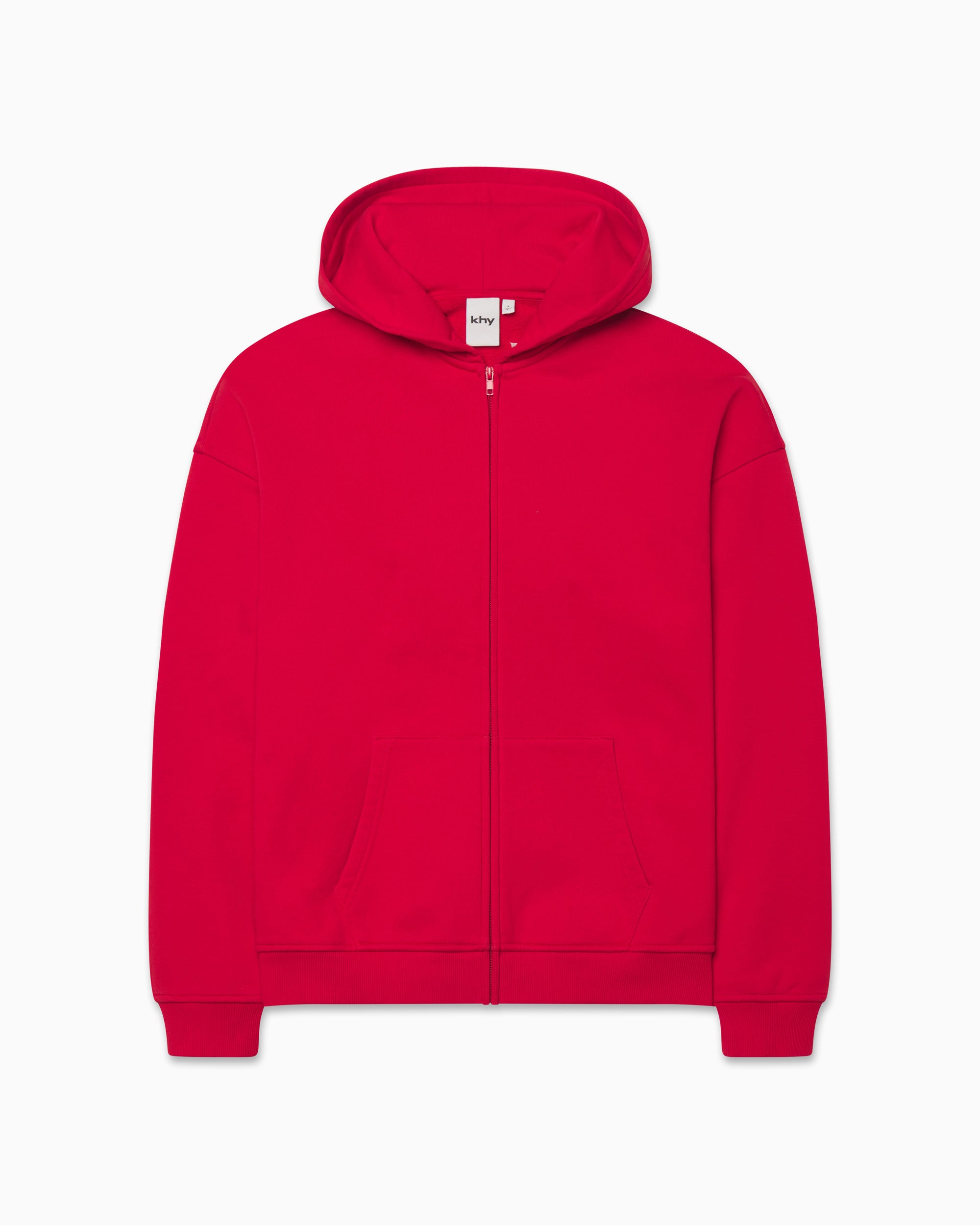 Pop C Fleece Oversized Zip Hoodie Red Xs