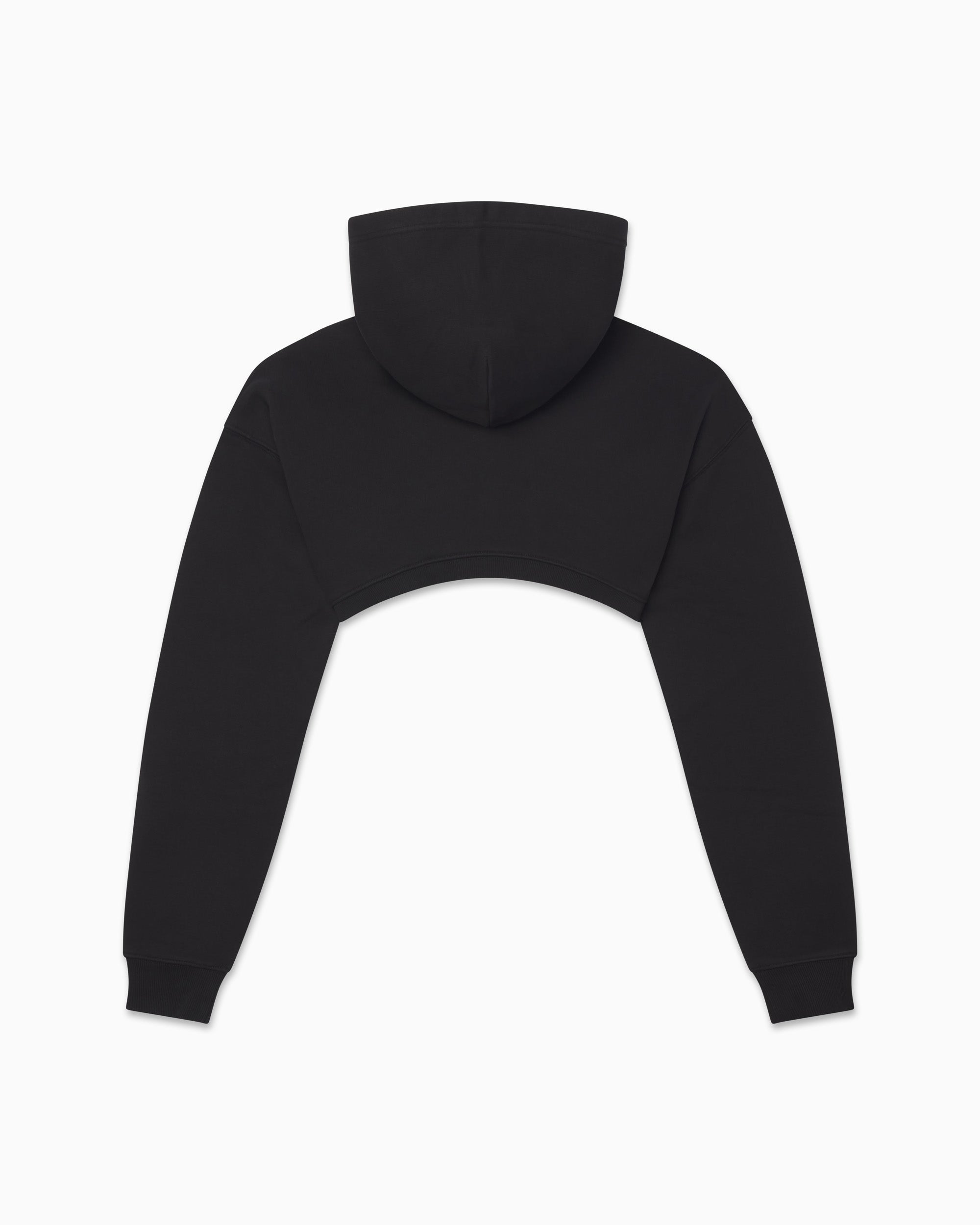 Fleece Super Cropped Hoodie | Black