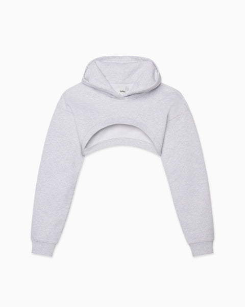 White super best sale cropped hoodie