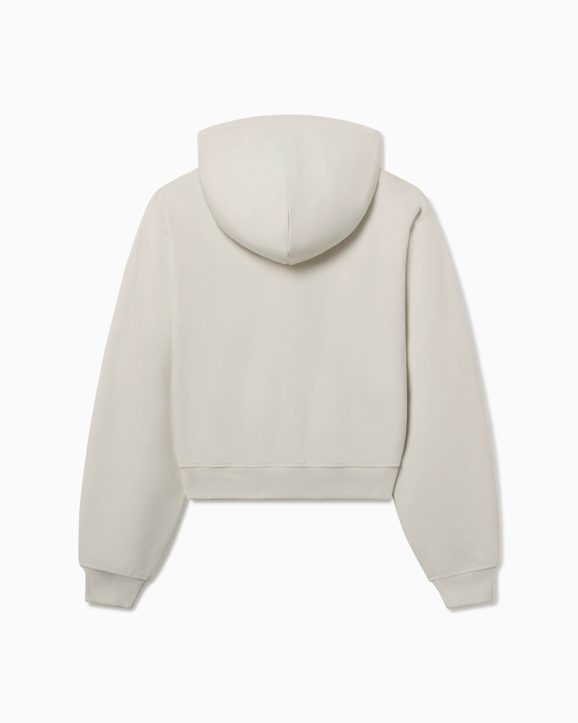 Fleece Zip Hoodie with Oversized Hood | Ecru