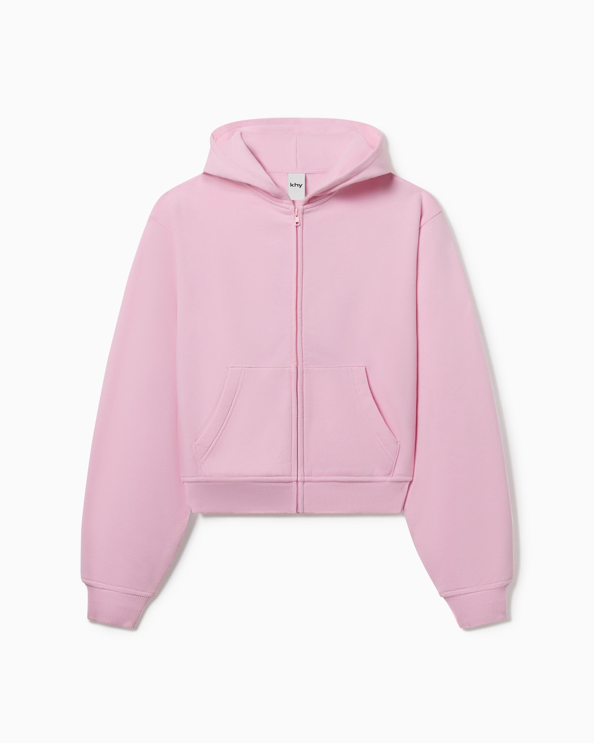 Fleece Zip Hoodie with Oversized Hood Orchid Pink