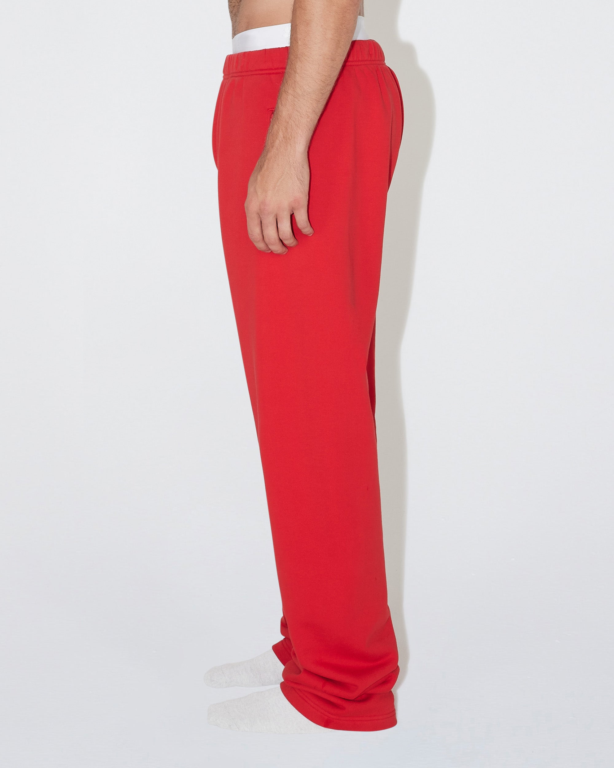 Fleece Straight Leg Pant | Red