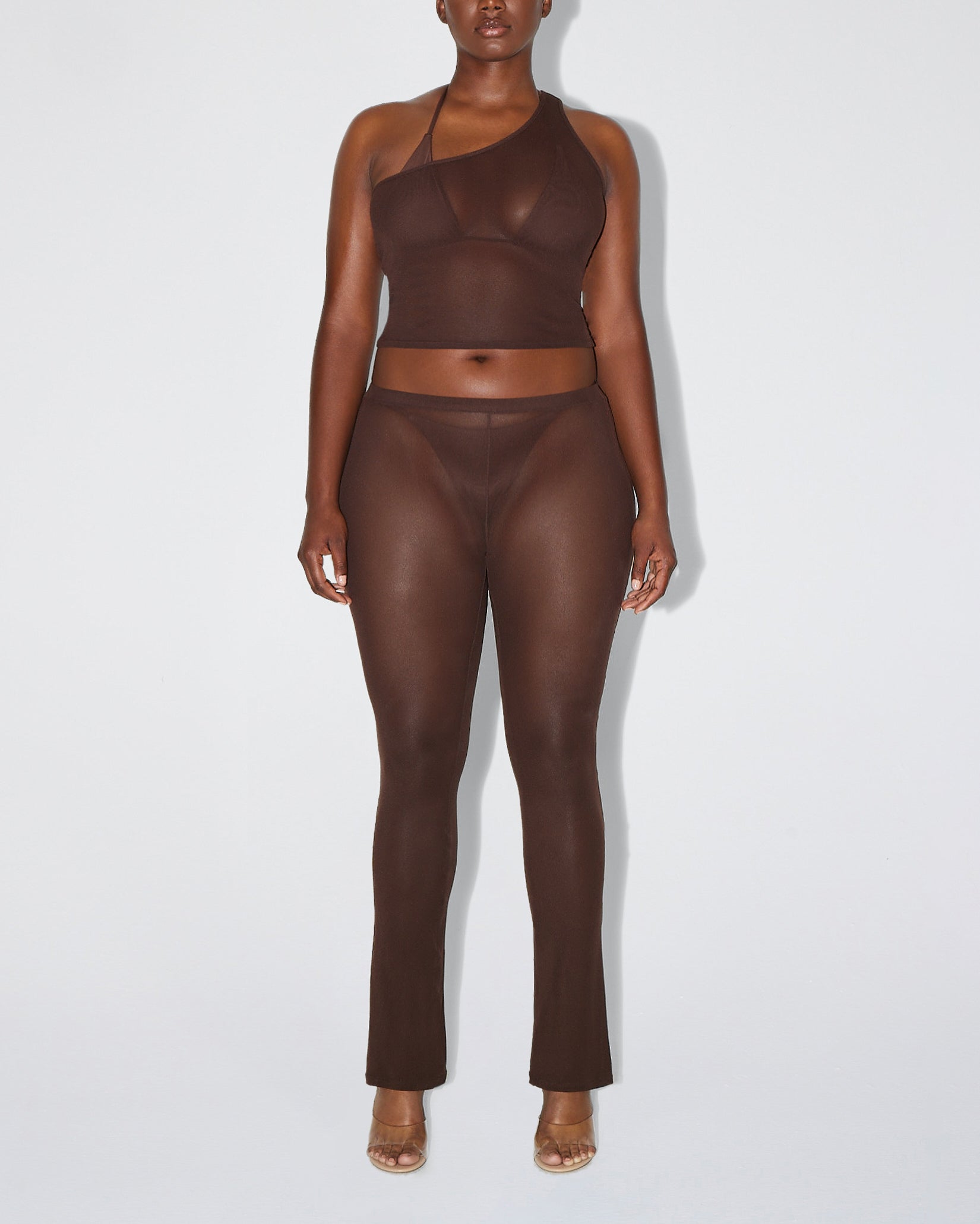 Mesh Low Rise Pant | Chocolate