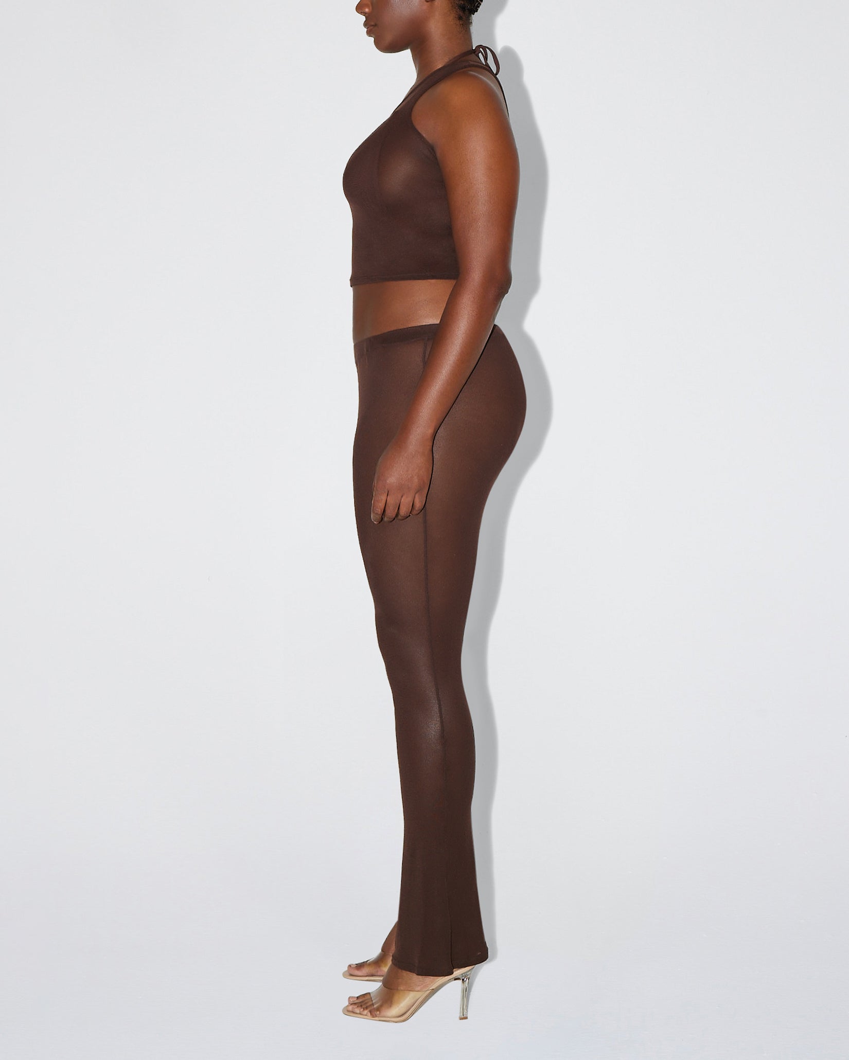 Mesh Low Rise Pant | Chocolate