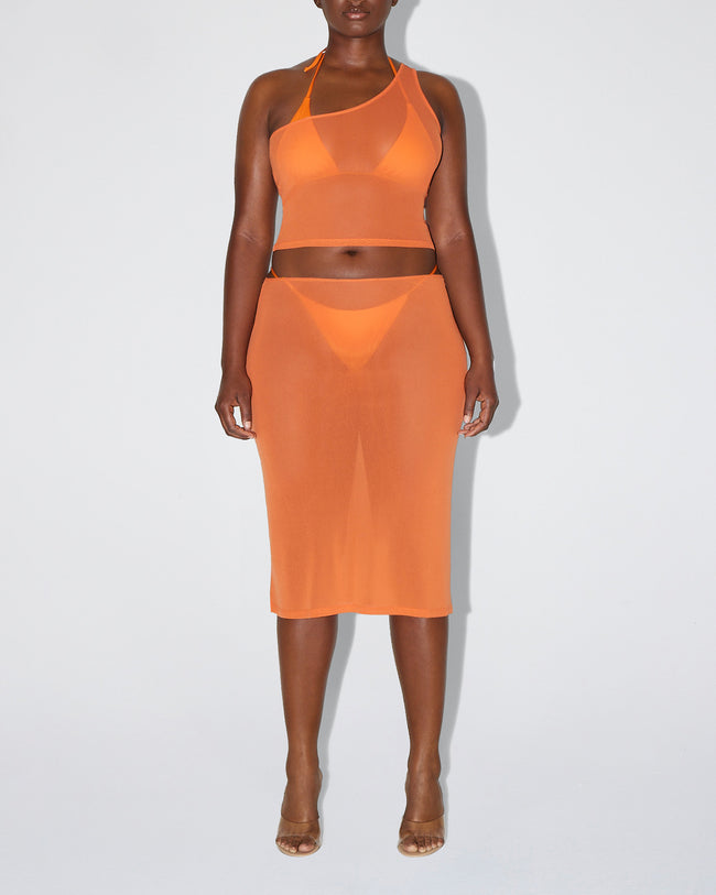 Mesh Midi Skirt | Sunset