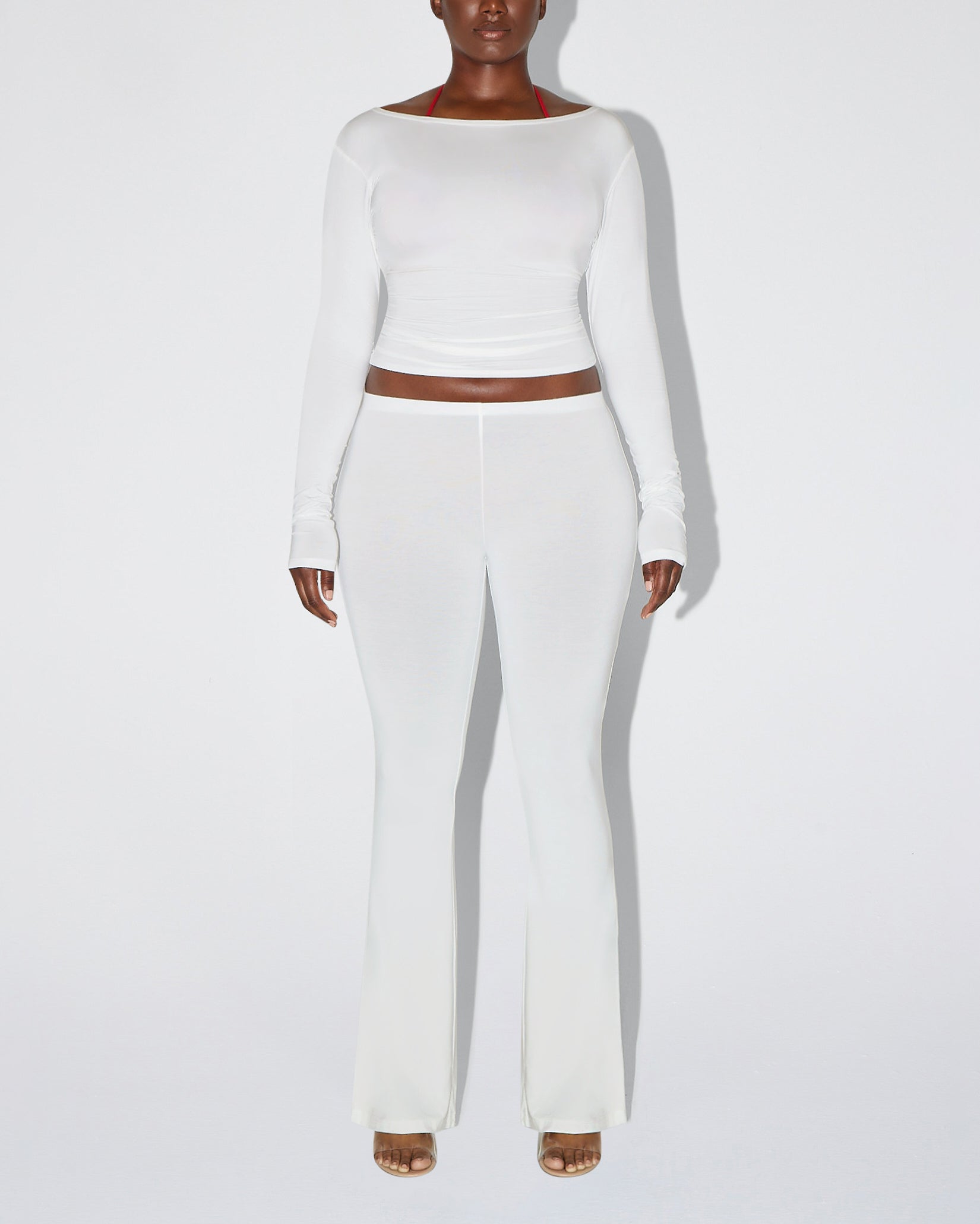 Soft Stretch Low Rise Pant | Pearl White