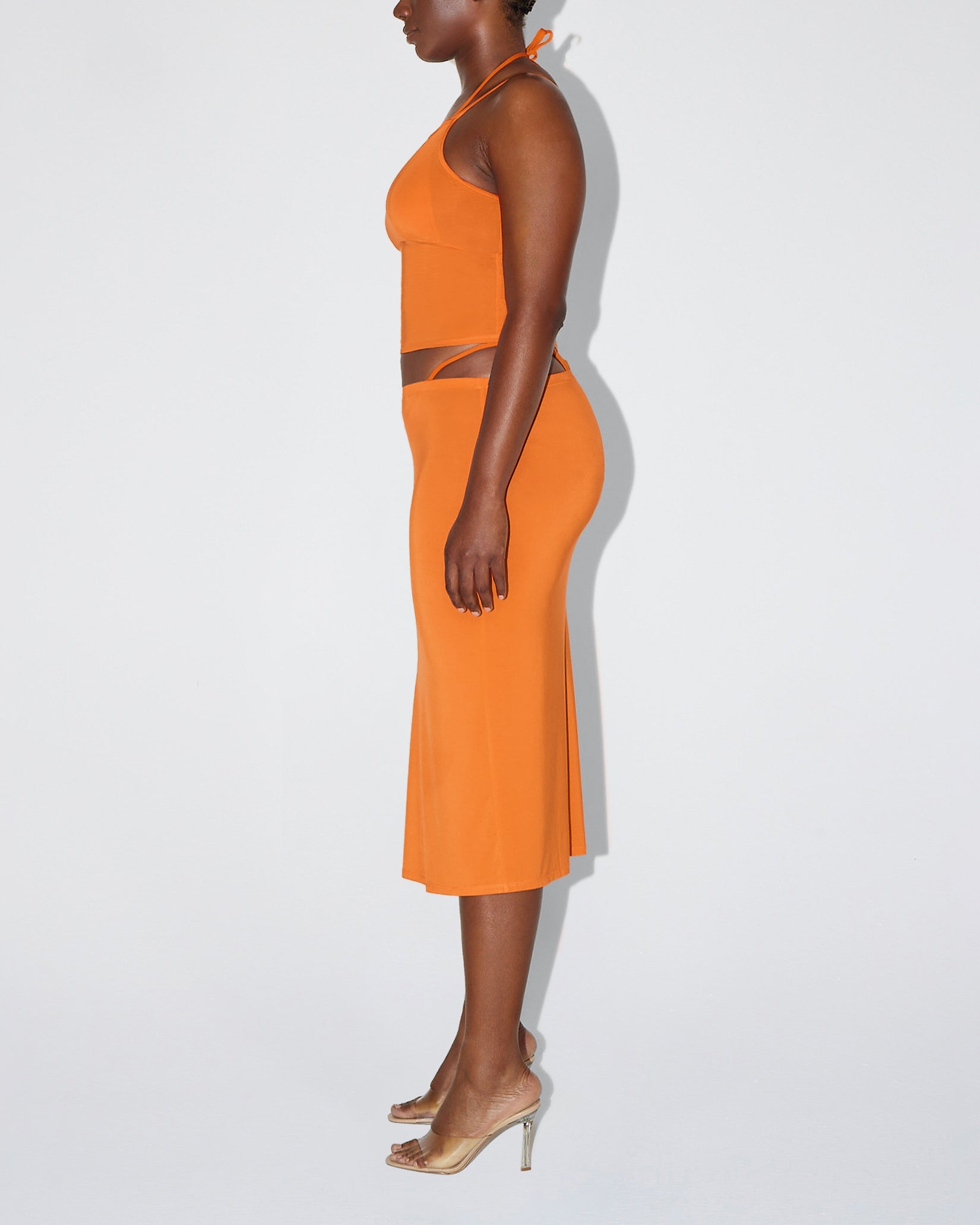 Soft Stretch Midi Skirt | Sunset