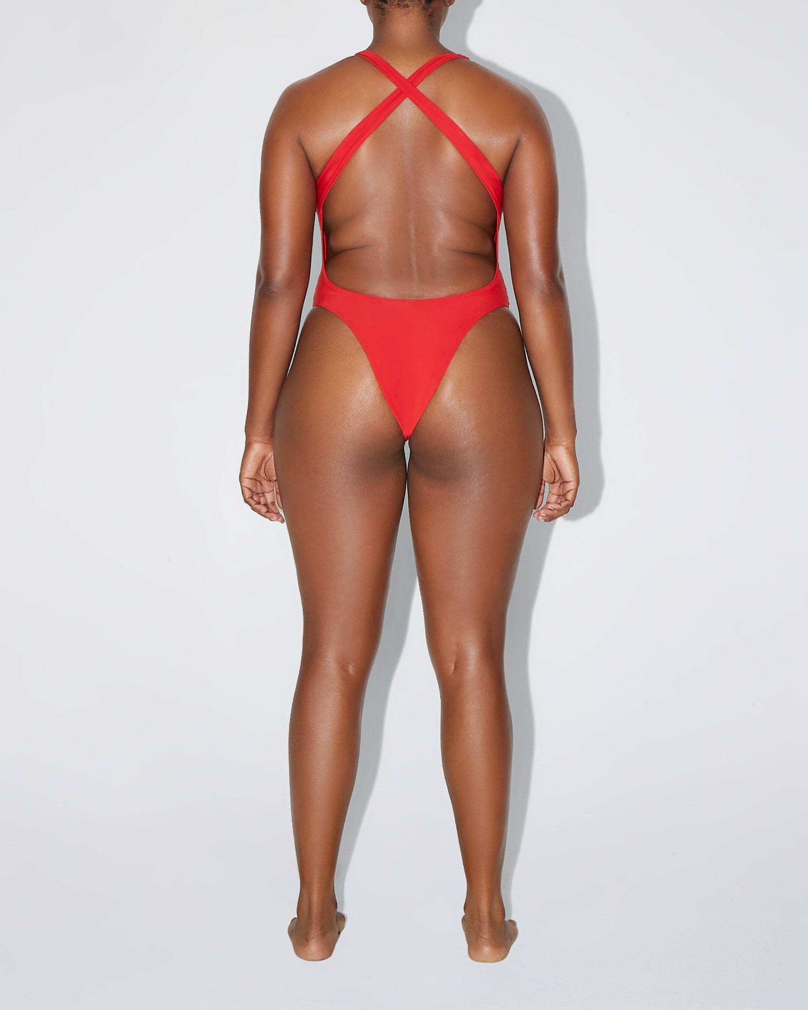 crossback one piece red swimsuit