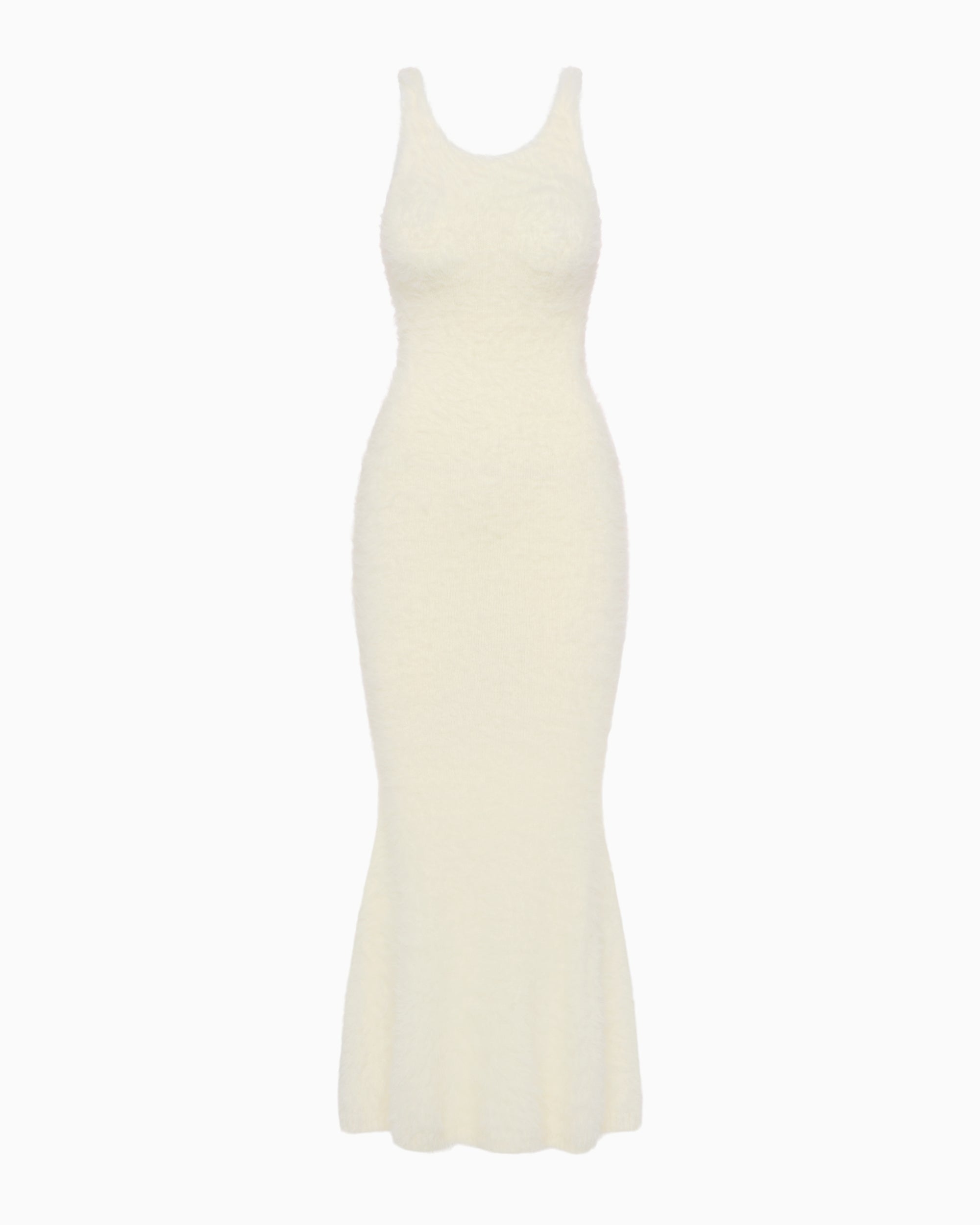 Knit Low Back Dress | Cream