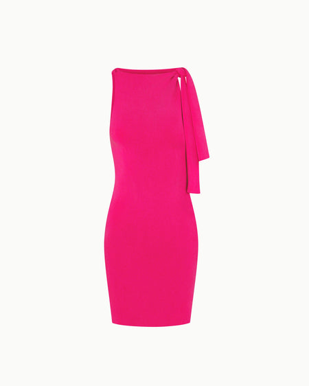 Sueded Stretch Knotted Mini Dress | Fuchsia