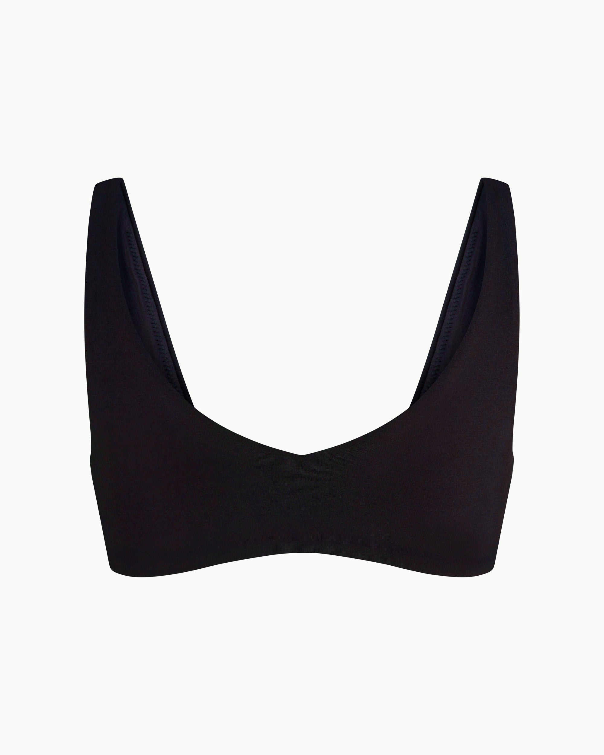 Scoop Neck Bikini Top | Black