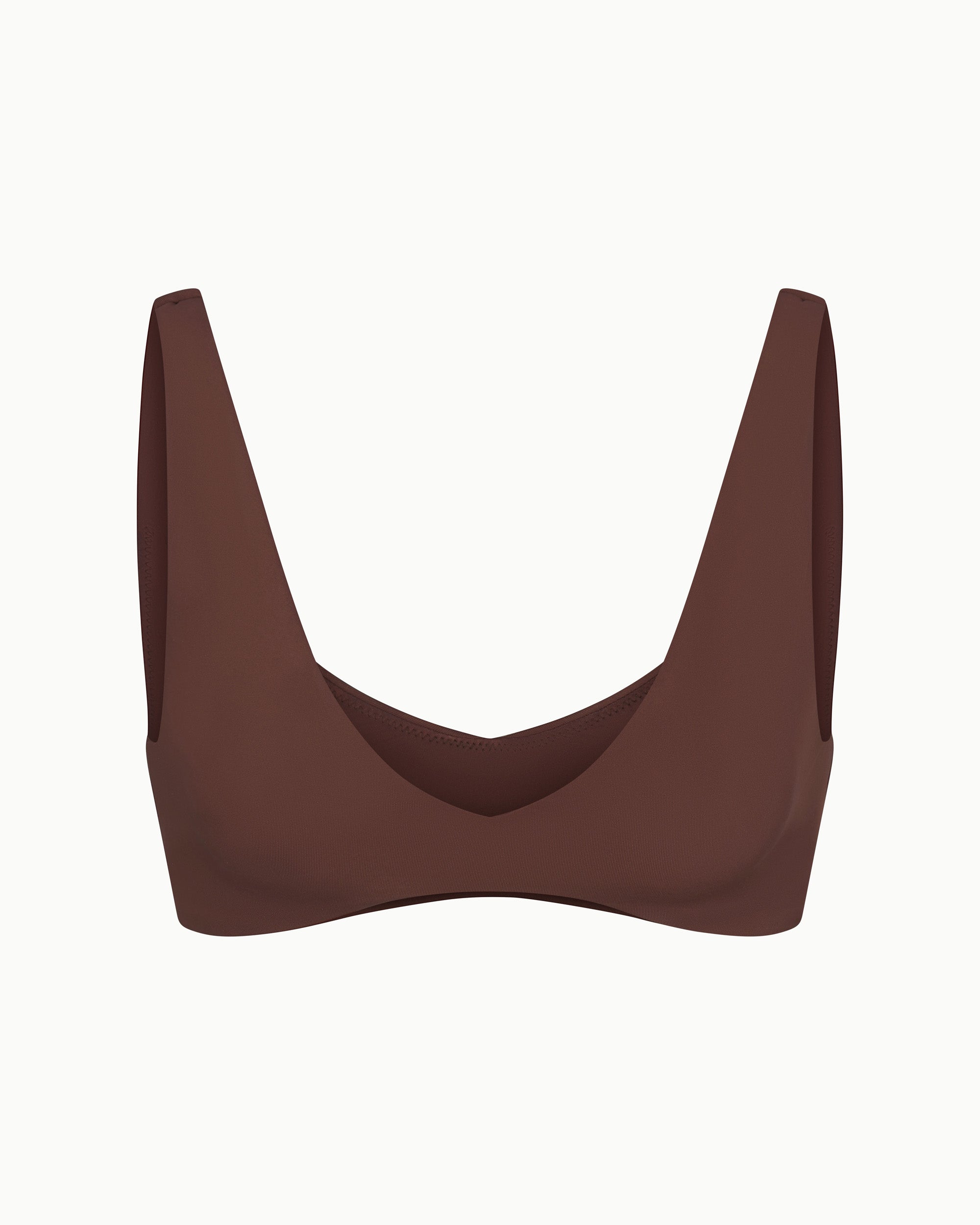 Scoop Neck Bikini Top | Chocolate