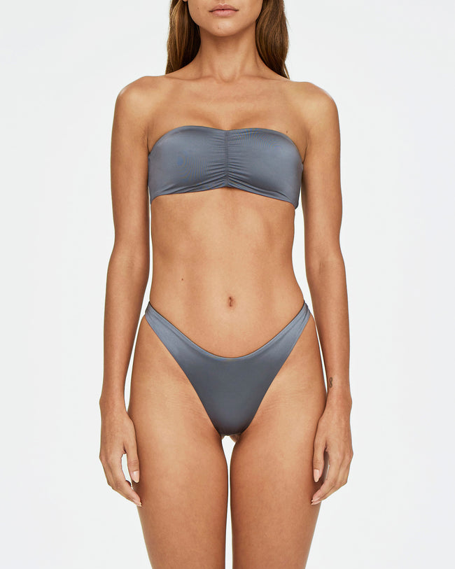 Ruched Bandeau Bikini Top | Meteor