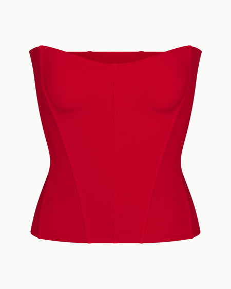 Corset Swim Top | Cherry