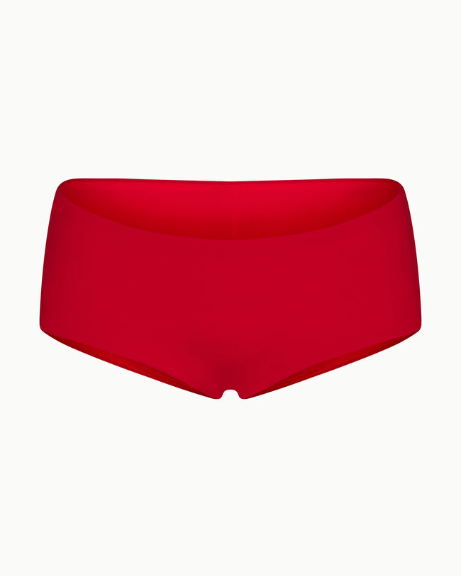 Low Rise Boyshort Bikini Bottom | Cherry