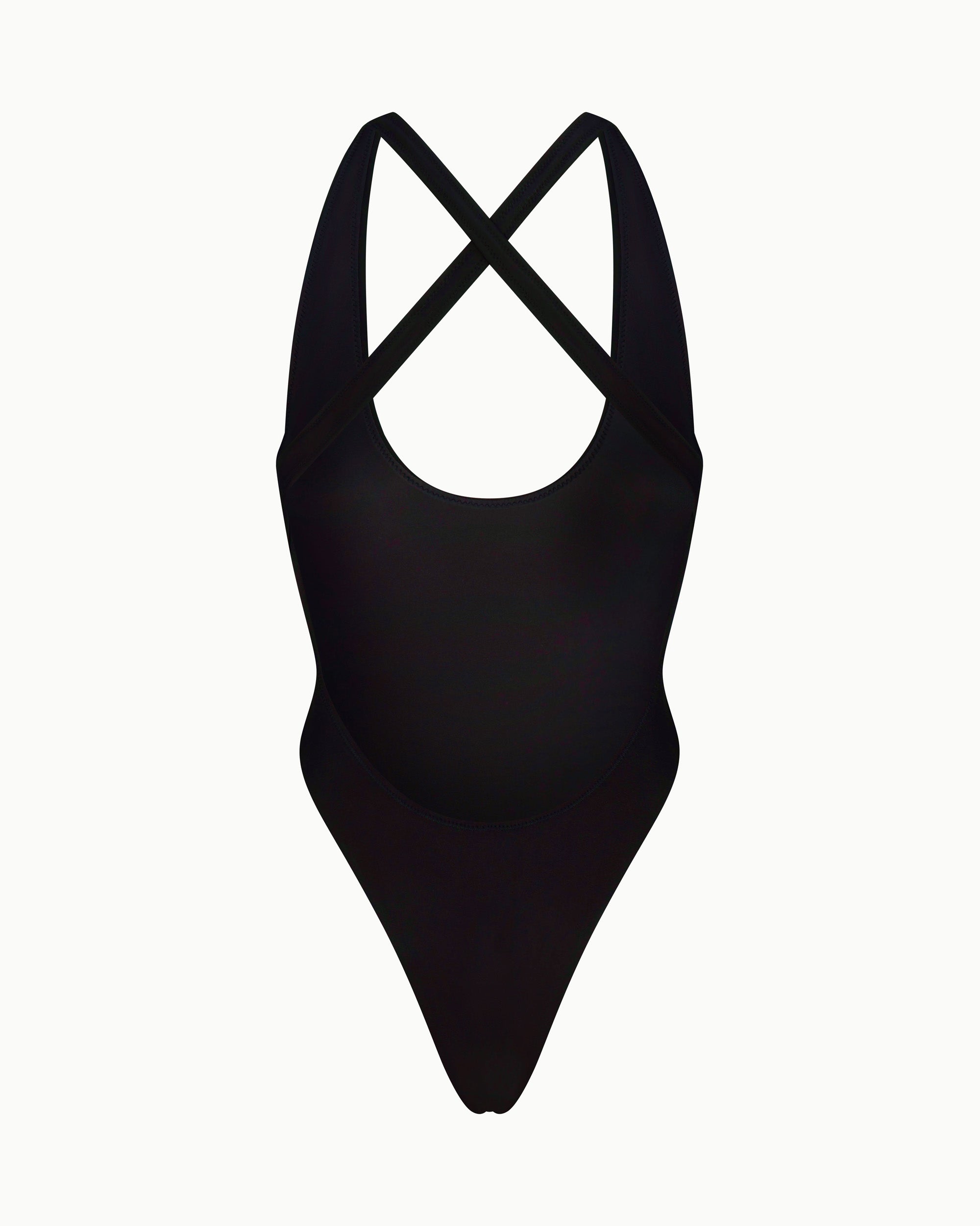 crossback one piece black swimsuit