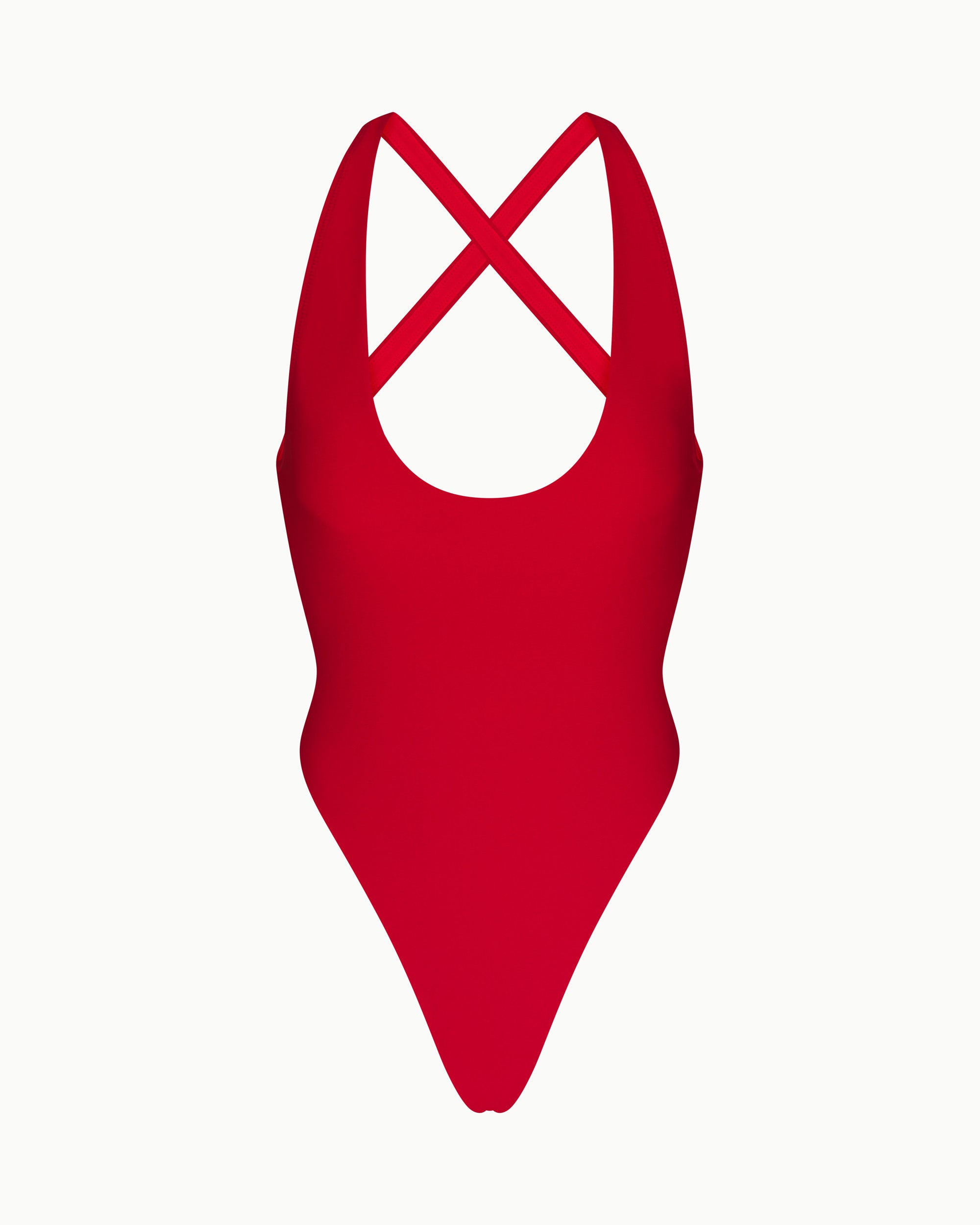 red crossback one piece swimsuit