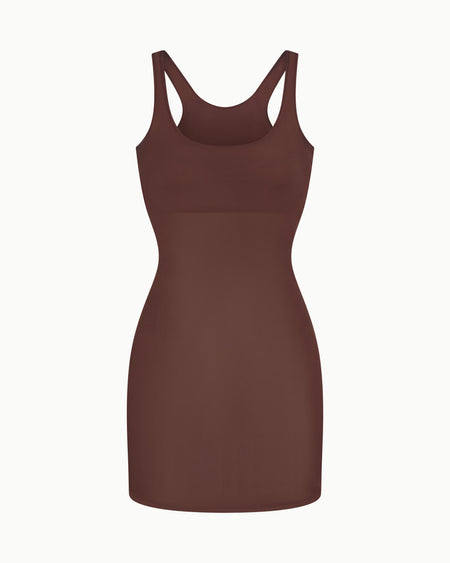 Mesh Swim Mini Dress | Chocolate