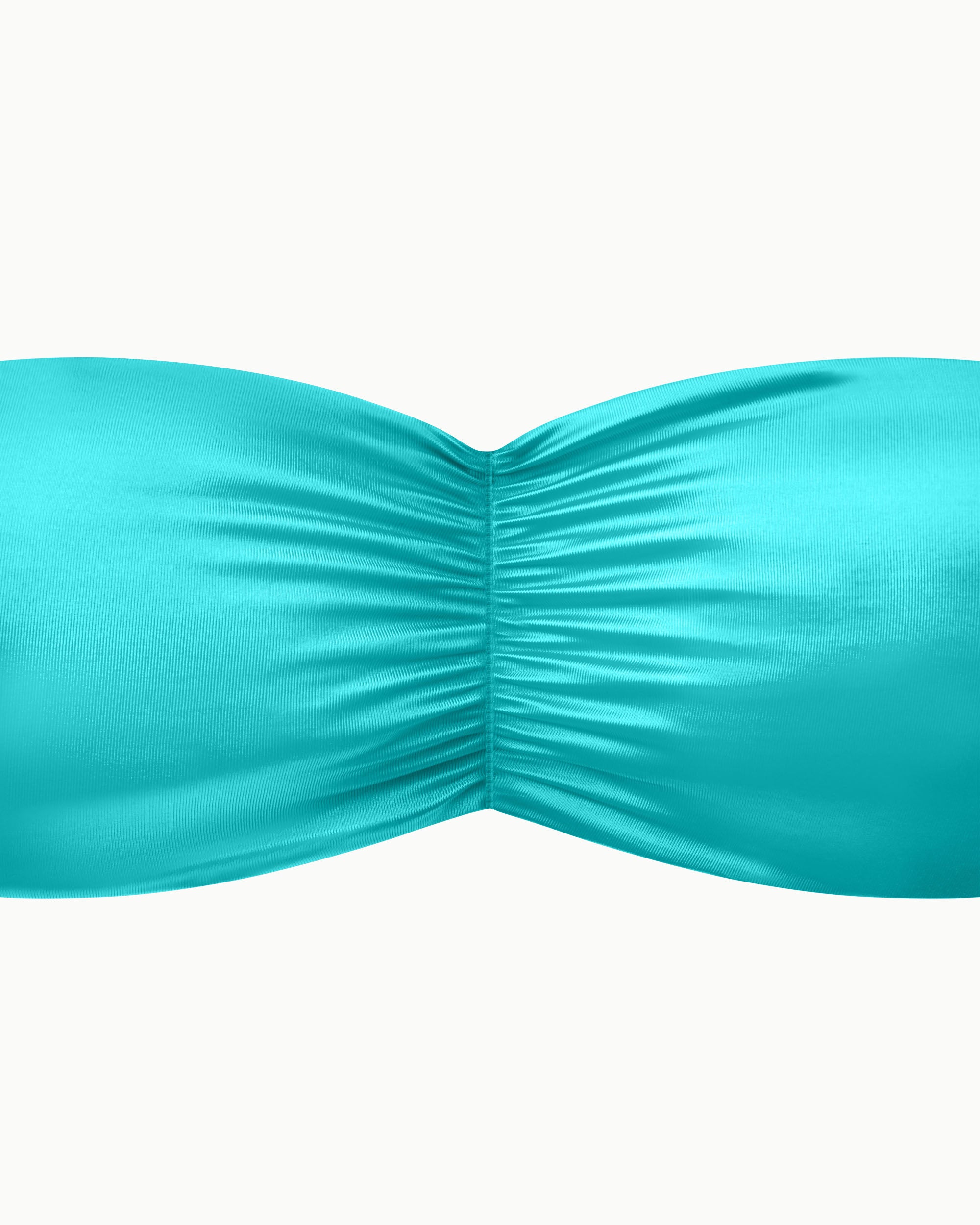 Ruched Bandeau Bikini Top | Aqua