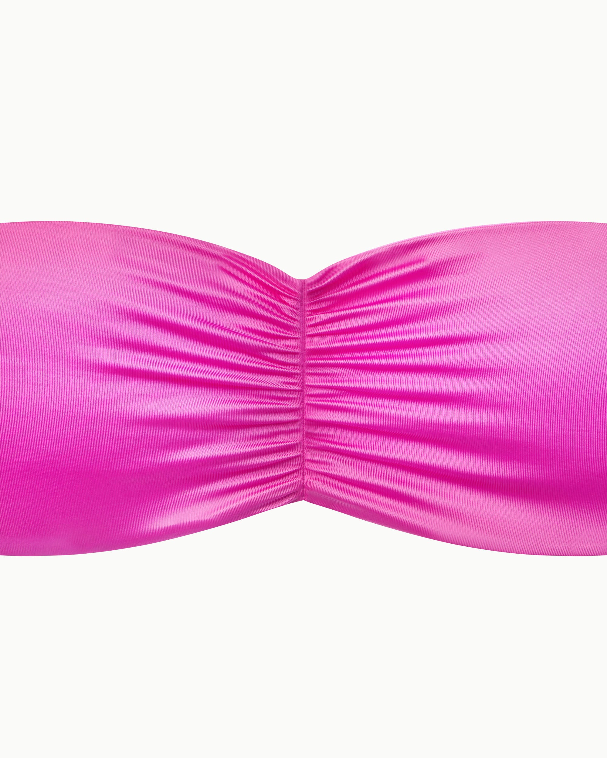 Ruched Bandeau Bikini Top | Candy Pink